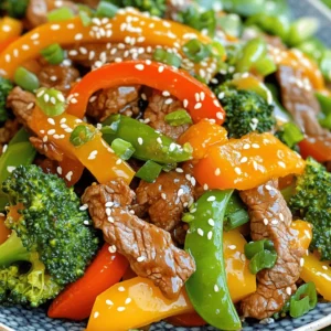 - 1 lb beef sirloin, thinly sliced - 1 red bell pepper, sliced - 1 cup broccoli florets - 1 cup snap peas - 3 cloves garlic, minced - 1 tablespoon fresh ginger, grated - 3 green onions, chopped - Zest of 1 orange - 1/2 cup fresh orange juice - 3 tablespoons soy sauce - 2 tablespoons honey - Salt and pepper to taste - Sesame seeds, for garnish This dish shines with fresh, bold flavors. The beef is tender and juicy, while the veggies add crunch. The ginger gives a warm spice, and the orange brightens it all up. Use fresh ingredients for the best taste. The sauce is sweet and tangy. The orange juice and zest bring a citrus punch. Soy sauce adds a savory depth, while honey sweetens the mix. This blend makes the dish pop with flavor. Using sesame seeds as a garnish adds a nice touch. They give a nutty flavor and look great on top. Enjoy this dish with rice or noodles for a complete meal. - Marinate the beef: Start by slicing 1 pound of beef sirloin into thin strips. In a bowl, toss the beef with 2 tablespoons of cornstarch, salt, and pepper. This helps to make the beef tender. Let it marinate for about 15 minutes. This short wait is key to a great dish. - Prepare the sauce: While the beef marinates, grab another bowl. Mix together 1/2 cup of fresh orange juice, 3 tablespoons of soy sauce, 2 tablespoons of honey, the grated ginger, and the zest of 1 orange. This sauce adds flavor and sweetness. - Stir fry the beef: Heat 1 tablespoon of vegetable oil in a large skillet over medium-high heat. Add in the marinated beef. Stir fry it for about 3 to 4 minutes. You want the beef to brown nicely and cook through. Once done, take the beef out of the skillet and set it aside. - Cook the vegetables: In the same skillet, add 1 more tablespoon of vegetable oil. Toss in 3 minced garlic cloves, the sliced red bell pepper, 1 cup of broccoli florets, and 1 cup of snap peas. Stir fry these for about 3 to 5 minutes. You want them to stay tender-crisp and colorful. - Combine ingredients in the skillet: Return the cooked beef back to the skillet with your veggies. Pour the orange sauce over everything. Toss it all together for about 2 to 3 minutes. Make sure every piece is coated well and heated through. - Finish and serve: Remove the skillet from the heat. Garnish your dish with 3 chopped green onions and some sesame seeds. Serve it hot over steamed rice or noodles for a complete meal. Enjoy your tasty creation! Cornstarch is key for a perfect beef stir fry. It helps keep the beef juicy and tender. When you coat the beef in cornstarch, it forms a nice crust. This crust locks in moisture and gives you that great texture. Let the beef marinate for about 15 minutes. This time allows the flavors to soak in. Don't rush this step; it makes a big difference in taste. Use a wok or a large skillet for stir-frying. These pans heat up quickly and cook food evenly. The high heat helps seal in flavors and gives the beef a nice sear. For tender-crisp veggies, cook them quickly over high heat. This keeps them bright and crunchy. Stir them often and don’t overcook. You want them to stay vibrant and flavorful. Serve your Orange Ginger Beef Stir Fry over steamed rice or noodles. This adds a nice base and helps soak up the sauce. For a pretty touch, sprinkle sesame seeds on top. They add a nice crunch and look great on the plate. You can also add chopped green onions for extra color and flavor. {{image_2}} You can switch the beef for chicken, shrimp, or tofu. Chicken works well and cooks quickly. Use boneless, skinless pieces for the best taste. Shrimp adds a light and sweet flavor. Just make sure they turn pink. Tofu is great for a plant-based meal. Choose firm tofu, press it, and cut it into cubes. This alternative will soak up all the tasty sauce. Feel free to mix in other vegetables. Carrots, bell peppers, or zucchini can add color and taste. You might also use bok choy or snow peas for a crunchy bite. Just remember to cut the veggies to similar sizes. This helps them cook evenly. You can also use frozen vegetables if fresh ones are not available. They are quick and easy. You can adjust the sauce to fit your taste. If you like it sweeter, add more honey. For a spicy kick, try adding red pepper flakes or sriracha. You can also reduce the soy sauce for less salt. Or, add more orange juice for a fruity flavor. Just mix and taste as you go. This lets you find the perfect balance for your meal. To store your Orange Ginger Beef Stir Fry, let it cool first. Place it in an airtight container. This keeps it fresh and safe. Store it in the fridge for up to three days. If you want to keep it longer, freezing is better. Always label your container with the date. To reheat your stir fry, use medium heat on the stove. This keeps the beef tender and the veggies crisp. Add a splash of water or broth if it seems dry. Stir it often for even heating. You can also use a microwave. Heat it in short bursts, stirring in between. This helps it warm up without overcooking. Yes, you can freeze Orange Ginger Beef Stir Fry! Pack it in a freezer-safe container. It can last up to three months in the freezer. When you’re ready to eat, thaw it in the fridge overnight. Then reheat as described above. Enjoy your tasty meal any time! To add some heat, you can use a few spicy items. Here are my top picks: - Red pepper flakes: Sprinkle some in the sauce for a nice kick. - Sriracha sauce: Mix a teaspoon into the sauce for bold flavor. - Fresh chili peppers: Slice and add them with the vegetables for extra spice. These options let you control the heat. Adjust based on your taste! Yes, you can meal prep this dish! Here are some tips: - Marinate the beef: You can marinate it a day in advance. This helps the flavors soak in. - Chop veggies: Prepare your vegetables a day ahead. Store them in the fridge. - Cook and store: You can cook the stir fry and keep it in the fridge. Just reheat when you’re ready to eat. Doing this saves time during busy days! This dish pairs well with many sides. Here are some great options: - Steamed rice: White or brown rice works great to soak up the sauce. - Noodles: Try egg noodles or rice noodles for a fun twist. - Salad: A fresh green salad can balance the meal nicely. These sides add texture and flavor to your meal! This blog post shared an easy recipe for Orange Ginger Beef Stir Fry. I outlined the main ingredients, steps for preparation, and tips to enhance flavor and presentation. You can even customize your stir fry with different proteins and veggies. In closing, this dish is simple yet rewarding. Whether you meal prep or whip it up for dinner, it delivers bright flavors and fresh textures. Enjoy this recipe and make it your own!