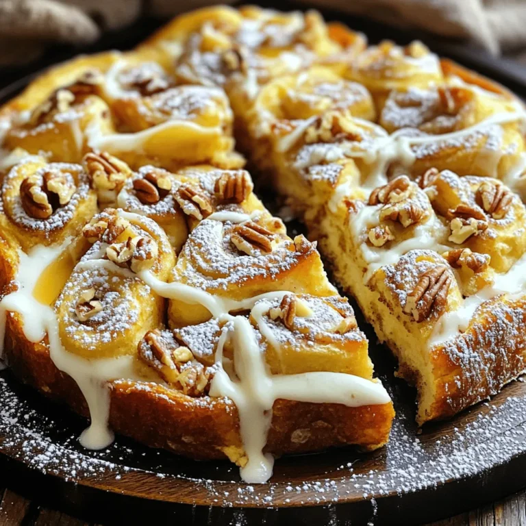 To make Cinnamon Roll French Toast Casserole, here are the main ingredients you need: - 2 cans of refrigerated cinnamon rolls (with icing) - 6 large eggs - 1 cup milk - 1 teaspoon vanilla extract - 1 teaspoon ground cinnamon - 1/2 cup maple syrup - 1/4 cup cream cheese, softened - 1/2 cup chopped pecans (optional) - Powdered sugar for dusting (optional) For a little extra flavor, consider these options: - Add chopped pecans for crunch. - Use fresh berries as a colorful side. - Drizzle with extra maple syrup for sweetness. If you don’t have some ingredients on hand, here are a few swaps: - Use almond milk instead of regular milk. - Swap vanilla extract for almond extract for a different taste. - Cream cheese can be replaced with ricotta or Greek yogurt. - For a nut-free dish, leave out pecans or choose sunflower seeds. Start by preheating your oven to 350°F (175°C). Next, grab a 9x13-inch baking dish. Spray it with cooking spray to keep the casserole from sticking. This simple step ensures easy serving later on. Open two cans of refrigerated cinnamon rolls. Each roll needs cutting into quarters. I find it easier to use kitchen scissors for this. Arrange the cut pieces in the greased dish, spreading them evenly. This helps every bite soak up the egg mixture. In a mixing bowl, add six large eggs. Pour in one cup of milk, one teaspoon of vanilla extract, one teaspoon of ground cinnamon, and half a cup of maple syrup. Whisk the mixture until it is smooth and well combined. This is the magic that binds the casserole together. Once mixed, pour the egg mixture over the cinnamon roll pieces. Ensure every piece is soaked well. Bake in the preheated oven for 30-35 minutes. The casserole should puff up and turn lightly golden. A toothpick inserted in the center should come out clean when it’s ready. Let the casserole cool for a few minutes. Then, drizzle the icing that came with the cinnamon rolls over the top. For extra flair, consider dusting with powdered sugar. This adds a sweet touch and makes the dish look lovely. Enjoy your creation warm! To make sure your casserole cooks evenly, cut the cinnamon rolls into small, even pieces. This helps them soak up the egg mixture well. Spread them out in the baking dish without crowding. If you pack them too tightly, some rolls may not cook through. Rotate the dish halfway through baking to ensure all sides get heat. I love serving this casserole warm. Cut it into nice squares and place them on plates. Add a drizzle of maple syrup for extra sweetness. A light dusting of powdered sugar makes it look fancy. You can also add fresh berries on the side for a pop of color and taste. If you use a different baking dish, check the cooking time. A glass dish may cook faster than metal. Start checking for doneness around 25 minutes. The casserole should be golden and set in the middle. Use a toothpick to test; it should come out clean when ready. If it’s not done, add a few more minutes. {{image_2}} You can change up the flavors in your Cinnamon Roll French Toast Casserole. Try using different extracts like almond or maple. You can also add spices such as nutmeg or ginger. For a fruity twist, mix in some fresh berries or sliced bananas. You can even swap out the cinnamon rolls for other sweet rolls, like sticky buns or orange rolls. Each choice gives a unique taste. Toppings and add-ins can make your dish even better. After baking, drizzle more icing on top for extra sweetness. You can also sprinkle nuts, like walnuts or almonds, for crunch. If you love chocolate, add chocolate chips to the egg mixture. Fresh fruit, like strawberries or blueberries, adds freshness. You can also serve it with whipped cream or ice cream for a special treat. If you need gluten-free options, use gluten-free cinnamon rolls. Many brands offer tasty choices. For a dairy-free version, switch to almond or oat milk. You can also use dairy-free cream cheese or skip it altogether. This way, everyone can enjoy this delicious dish without worry. You can store leftover Cinnamon Roll French Toast Casserole in the fridge. Place it in an airtight container. It stays fresh for up to three days. When you want to eat it again, just take it out and let it come to room temperature. If you want to save it for later, you can freeze the casserole. Cut it into slices and wrap each piece tightly in plastic wrap. Then, put the wrapped pieces in a freezer bag. This way, it can last for about two months. Remember to label the bag with the date. To reheat, take a slice out of the fridge or freezer. If it's frozen, let it thaw in the fridge overnight. Then, place it on a plate and cover it with a damp paper towel. Microwave it for about 1 to 2 minutes. If you prefer the oven, preheat it to 350°F (175°C) and warm the slice for about 10-15 minutes. Enjoy it warm for the best taste! Yes, you can use other types of bread, but cinnamon rolls are best. Other sweet breads work too, like brioche or challah. Just make sure they are soft. They need to soak up the egg mixture well. You can store leftovers in the fridge for up to three days. Just place them in an airtight container. When you want to eat them, heat them in the microwave or oven. Yes, you can prepare this casserole the night before. Just follow the steps up to pouring the egg mixture. Cover it and place it in the fridge overnight. In the morning, bake it straight from the fridge. This casserole pairs well with fresh fruits like berries or bananas. You might also add bacon or sausage for a savory touch. A drizzle of extra maple syrup on top is always a hit. Yes, you can make this casserole without eggs by using a substitute. Try mixing 1/4 cup of unsweetened applesauce or mashed banana for each egg. This will help bind the ingredients together. This blog post covered all you need for Cinnamon Roll French Toast Casserole. You learned about the ingredients, from basics to fun options, plus substitutions. I shared clear steps to prepare and bake your casserole. Tips guaranteed even cooking, while variations added flavors you can explore. Lastly, storage info helps you keep leftovers fresh. Enjoy making this tasty dish. It’s sure to impress family and friends. Follow these guidelines, and your breakfast will shine. Happy baking!