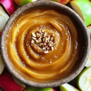 To make salted caramel apple dip, gather these fresh items: - 1 cup heavy cream - 1 cup granulated sugar - 1/4 cup unsalted butter - 1 teaspoon sea salt - 1 teaspoon vanilla extract - 3 large apples (Granny Smith or Honeycrisp), sliced - Optional: Chopped nuts (such as pecans or walnuts) for topping You can swap some ingredients if needed. Use light cream instead of heavy cream for a lighter dip. Brown sugar can replace granulated sugar for a richer flavor. If you lack unsalted butter, use salted butter, but reduce the sea salt. Also, any variety of apples works. Try Fuji, Gala, or Braeburn if you prefer. Chopped almonds or cashews can replace nuts for a different crunch. Choose apples that are firm and crisp. Look for bright colors and smooth skin. Granny Smith apples offer a tart taste that pairs well with sweet caramel. Honeycrisp apples are sweet and juicy, perfect for kids. Always smell the apples; they should smell fresh and fruity. If you buy pre-packaged apples, check for bruises and soft spots. Fresh apples make the dip even better! To make the perfect caramel, start with a saucepan. Place one cup of granulated sugar and a quarter cup of unsalted butter in the pan. Turn the heat to medium. Stir the mix often. You want the sugar to dissolve. Keep stirring until it turns a light amber color. This should take about 5 to 7 minutes. Next, carefully add one cup of heavy cream to the pan. Watch out! The mixture may bubble up. Keep whisking the caramel until it becomes smooth and creamy. This will take about 2 minutes. After that, take the pan off the heat. Add one teaspoon of vanilla extract and one teaspoon of sea salt. Stir until they blend well. Let the caramel cool for a bit before you serve it. If you want, you can sprinkle some chopped nuts on top for extra crunch. This salted caramel dip pairs great with sliced apples. I recommend using Granny Smith or Honeycrisp apples. Their tartness balances the sweet dip perfectly. You can also serve it with other fruits like pears or bananas. For a fun twist, include pretzels or graham crackers for dipping too. You can create a beautiful platter. Arrange the apples and dips for a lovely presentation. I suggest taking pictures of each step. This helps you see what to expect. You can create a video too. Show how the caramel changes color and texture. A visual guide makes it easier for others to follow. Share your pictures online, and inspire others to try making this dip! To get the best caramel, watch the heat. Use medium heat and stir well. The sugar should melt slowly. When it changes to a light amber color, it is ready. If it is too dark, it can taste bitter. After adding heavy cream, whisk until smooth. This step is key for a creamy dip. If the caramel is too thick, add a bit more cream. If it is too thin, cook it a little longer. If you have extra caramel dip, store it well. Place it in a clean jar or bowl. Cover it tightly with plastic wrap or a lid. It will stay fresh in the fridge for up to one week. When you want to eat it again, simply reheat it gently. Use a microwave or a small pot on low heat. Stir it well to keep the texture nice. Choose apples that will shine with this dip. I love using Granny Smith apples for their tartness. Honeycrisp apples are also a great choice because they are sweet and crunchy. You can also try Fuji apples for a sweeter flavor. If you want a mix, use a combo of these apples. Their different tastes make each bite fun and exciting. {{image_2}} You can boost the flavor of your salted caramel apple dip. Try adding spices like cinnamon or nutmeg. A dash of these spices gives warmth to the dip. You can also use almond or maple extract instead of vanilla. These small changes create a new taste experience. Feel free to experiment with what you love. Just remember, a little goes a long way. While apples are classic, many other treats work well with this dip. Pear slices offer a sweet and juicy option. Bananas also pair nicely with the caramel. You can dip pretzels or graham crackers for a crunchy twist. Even cookies can make a fun choice. The dip is versatile, so use whatever you have on hand. This way, everyone can enjoy their favorites. Make your salted caramel apple dip the star of a dessert platter. Start with fresh fruits like apples, pears, and strawberries. Then add a few nuts for crunch, like pecans or walnuts. You can also include small cookies or chocolate pieces. Arrange everything on a nice plate for a colorful display. This platter is perfect for parties or family gatherings. It invites people to share and enjoy the flavors. To keep your salted caramel apple dip fresh, store it in an airtight container. This prevents air from getting in and keeps the dip tasty. Place the container in the fridge. It will stay good for about four days. Before serving, give it a stir to mix any separation. You can freeze the caramel if you have leftovers. Pour the cooled caramel into a freezer-safe container. Leave some space at the top, as it will expand when frozen. Seal the container tightly and label it with the date. You can freeze it for up to three months. When you want to enjoy your dip again, thaw it in the fridge overnight. After thawing, pour the caramel into a saucepan. Heat it over low heat. Stir gently until it warms up and becomes smooth again. If it seems too thick, add a splash of cream to bring it back to life. To make salted caramel from scratch, start with sugar and butter. In a saucepan, heat 1 cup of granulated sugar with 1/4 cup of unsalted butter over medium heat. Stir until the sugar melts and turns light amber. This takes about 5 to 7 minutes. Next, carefully add 1 cup of heavy cream. The mixture will bubble up, so whisk it continuously for 2 minutes until it is smooth. Finally, mix in 1 teaspoon of vanilla extract and 1 teaspoon of sea salt. This creates a rich, tasty caramel with a hint of salt. Yes, you can use pre-made caramel for this dip. This saves time and effort. Just heat it gently in a saucepan or microwave to make it smooth. If you want, you can still add sea salt and vanilla for extra flavor. This way, you get a quick and easy dip that tastes great. For caramel dip, I recommend using Granny Smith or Honeycrisp apples. Granny Smith apples are tart and crisp, which pairs well with sweet caramel. Honeycrisp apples are sweet with a nice crunch. Both choices add a refreshing bite to the dip. Feel free to mix apple types for more flavor! This blog post covered everything you need for a great caramel dip. We explored the right ingredients and how to make a perfect caramel. You learned helpful tips for choosing the best apples and how to serve your dip. Remember, experimenting with flavors or pairings can make your dip even better. Enjoy your dipping experience, and have fun with leftovers or variations. Happy dipping!