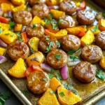 - 1 pound maple-flavored chicken sausage, sliced into rounds - 1 medium butternut squash, peeled and cubed - 1 red bell pepper, sliced - 1 red onion, cut into wedges - 2 tablespoons olive oil - 2 tablespoons pure maple syrup - 1 teaspoon dried thyme - 1 teaspoon garlic powder - 1 teaspoon smoked paprika - Salt and pepper to taste - Chopped fresh parsley for garnish (optional) You need 1 pound of sausage. Use a medium butternut squash for the best flavor. One red bell pepper and one red onion give great color and taste. Measure out 2 tablespoons of olive oil and maple syrup. Use 1 teaspoon each of thyme, garlic powder, and smoked paprika. Finally, add salt and pepper based on your taste. If you can’t find maple sausage, try turkey or pork sausage. For a veggie twist, swap sausage for chickpeas or lentils. If butternut squash is not available, use acorn squash or sweet potatoes. Bell peppers can be replaced with zucchini or carrots for a different taste. You can use fresh herbs instead of dried thyme for a brighter flavor. 1. Preheat the oven to 400°F (200°C). This helps your food cook evenly. 2. Prepare the veggies. Take 1 medium butternut squash, peel it, and cube it. 3. Slice a red bell pepper and cut a red onion into wedges. 4. Mix them together in a large bowl. 5. Add flavor. Drizzle 2 tablespoons of olive oil and 2 tablespoons of pure maple syrup over the veggies. 6. Season the mix with 1 teaspoon of dried thyme, 1 teaspoon of garlic powder, and 1 teaspoon of smoked paprika. Sprinkle salt and pepper to taste. 7. Toss everything well until the veggies are coated. 1. Spread the veggies out in a single layer on a large sheet pan. 2. Add the sausage. Slice 1 pound of maple-flavored chicken sausage into rounds. Scatter them over the veggies. 3. Roast in the oven for 25-30 minutes. Stir halfway through for even cooking. 4. Check for doneness. The squash should be tender and the sausage heated through. 1. Remove the sheet pan from the oven and let it cool for a few minutes. 2. Garnish with chopped fresh parsley if you like. 3. Serve warm and enjoy your tasty Maple Sausage and Squash Sheet Pan Dinner! To get the best roast, cut your veggies evenly. This helps them cook at the same rate. Check on them halfway through. Give everything a good stir to help with even cooking. Look for a nice caramelization on the squash and sausage. This adds great flavor to your dish. Want to boost flavor? Try adding a splash of balsamic vinegar before roasting. It adds a tangy kick. You can also sprinkle some crushed red pepper flakes for heat. Fresh herbs like rosemary or sage can brighten the dish. Adding garlic cloves will give a rich taste. You can prep this dish ahead of time. Chop the squash and veggies a day before. Store them in the fridge in an airtight container. You can also slice the sausage ahead of time. When you’re ready, just toss everything on the sheet pan. This makes dinner quick and easy. Enjoy a tasty meal without the fuss! {{image_2}} You can change ingredients to fit your taste. For the sausage, try turkey or pork. This gives you different flavors. If you want a meatless option, use chickpeas or tofu. You can also switch butternut squash for sweet potatoes or acorn squash. Both options work well and add great taste. For the peppers, yellow or green bell peppers can be used instead of red. To change the flavor, you can add spices. Try adding cumin for a warm taste. If you like heat, sprinkle in some red pepper flakes. For a fresh touch, add lemon juice or zest before serving. You can also mix in some fresh herbs, like rosemary or sage. These herbs pair well with squash and sausage. This dish can easily fit many diets. For gluten-free eaters, make sure to check the sausage label. Many brands offer gluten-free options. If you are low-carb, skip the squash and use cauliflower instead. This keeps the meal light but still filling. For a vegan meal, use plant-based sausage and skip the maple syrup. You can use agave syrup instead for sweetness. After cooking, let the dish cool down. Store leftovers in an airtight container. Place it in the fridge. Enjoy it within three to four days for the best taste. The maple sausage and squash should stay fresh. If you want to save some for later, freezing works well. Allow the dish to cool fully. Transfer it to a freezer-safe container. Make sure to label it with the date. It can last up to three months in the freezer. When you are ready to eat, just thaw it in the fridge overnight. To reheat, use the oven for the best results. Preheat your oven to 350°F (175°C). Place the dish in an oven-safe dish and cover it with foil. Heat for about 20 minutes, or until warmed through. You can also use the microwave. Just heat in short intervals, stirring in between. Enjoy your meal just like the first time! You can pair this dish with a simple green salad. A light vinaigrette works well. Garlic bread is another great side. It adds a nice crunch and flavor. For a heartier meal, serve it with quinoa or rice. These grains soak up the juices well. You can also add a dollop of yogurt for creaminess. This mix of flavors balances the sweetness of the meal. Yes, you can use any sausage you like. Try pork, turkey, or even plant-based sausage. Each type will bring its own flavor. Just make sure to adjust the cooking time. Some sausages may cook faster or slower than chicken sausage. Always check to make sure they are fully cooked. The key is to enjoy the flavors that you love. The squash is done when it is tender. You can check this with a fork. If it goes in easily, it's ready. Roasting time is around 25-30 minutes at 400°F. Keep an eye on it and stir halfway through. The edges may brown a bit, and that’s fine. It adds a nice flavor and texture. This blog post guides you through the ingredients for a Maple Sausage and Squash Sheet Pan Dinner. You have a detailed ingredient list and measurements, along with tasty alternatives. I provided step-by-step instructions for preparation, roasting, and serving. You can use tips to perfect your roast and enhance flavor. Variations let you swap ingredients and adjust for dietary needs. Lastly, storage info ensures your meal stays fresh. Enjoy your delicious creation and make it your own!