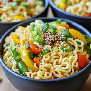 To make spicy garlic ramen noodles, you will need: - 4 packs of instant ramen noodles (any flavor) - 4 tablespoons soy sauce - 2 tablespoons sesame oil - 6 cloves garlic, minced - 1 tablespoon ginger, grated - 1-2 teaspoons red pepper flakes (adjust to taste) - 1 cup vegetable broth - 1 cup mixed vegetables (bell peppers, carrots, green onions) - 2 teaspoons sugar - 1 tablespoon rice vinegar - Sesame seeds for garnish - Chopped green onions for garnish These ingredients blend well, creating a rich and spicy flavor. Not all ingredients have to be the same. You can swap items based on what you have: - Instant ramen noodles: Use any flavor or even fresh noodles if you prefer. - Soy sauce: Tamari or coconut aminos work well for a gluten-free option. - Vegetable broth: Chicken broth adds a deeper taste, but use any broth you like. - Mixed vegetables: Feel free to use frozen vegetables or any favorites you have on hand, like broccoli or snap peas. These substitutes keep the dish tasty and flexible for your needs. Choosing the right instant ramen can elevate your dish. Here are a few trusted brands: - Nissin Top Ramen: A classic choice with many flavors. - Maruchan Ramen: Widely available and offers various tastes. - Samyang Ramen: Known for its spicy options, perfect for those who like heat. These brands provide quality noodles that will work well in your spicy garlic ramen. Start by boiling water in a large pot. Use enough water to cover the noodles well. Once the water boils, add the instant ramen noodles. Cook them according to the package instructions, which is usually about 3-4 minutes. After cooking, drain the noodles in a colander and set them aside. This step is key for a good texture. In the same pot, heat 2 tablespoons of sesame oil over medium heat. Add 6 cloves of minced garlic and 1 tablespoon of grated ginger. Sauté them for about 1-2 minutes until they smell amazing. The garlic and ginger add a rich flavor to the dish. Next, stir in 1-2 teaspoons of red pepper flakes and 1 cup of mixed vegetables. Cook everything for 3-4 minutes. You want the veggies to be tender but still colorful. Now, pour in 1 cup of vegetable broth, 4 tablespoons of soy sauce, 2 teaspoons of sugar, and 1 tablespoon of rice vinegar. Mix well and let it simmer for 3-5 minutes. This helps the flavors blend together. After that, gently add the cooked ramen noodles back into the pot. Toss them carefully to coat them in the sauce. Cook for another 2-3 minutes so everything is hot. Taste it and adjust if you need more soy sauce or red pepper flakes. This step ensures the dish is just right for your taste. To boost the taste of your spicy garlic ramen, you can add more garlic. Fresh garlic gives a strong taste. You might also try using low-sodium soy sauce. This keeps the flavors rich but not too salty. Adding a squeeze of lime juice can brighten the dish. It adds a fresh zing that pairs nicely with garlic. You can also sprinkle in some sesame seeds for crunch. These small touches can make a big difference. To adjust the heat, start with one teaspoon of red pepper flakes. This gives a mild kick. Taste, then add more if you want it spicier. You can also use fresh chili peppers. Slice them thin and toss them in with the garlic and ginger. If the dish gets too hot, add sugar. Sugar balances the heat and adds sweetness. Remember, you control how spicy your ramen can be! When cooking vegetables, cut them into small, even pieces. This helps them cook at the same rate. Add them to the pot after the garlic and ginger are fragrant. Stir often to keep them from burning. Cook until they are bright and tender. This usually takes about 3-4 minutes. Keeping the colors vibrant makes your dish look great. Don't overcook them; you want them to stay crunchy! {{image_2}} You can easily make this dish vegetarian or vegan. Start with vegetable broth. Use soy sauce that is labeled vegan. For a richer taste, add mushrooms or tofu. They soak up the flavor well. Green peas and bok choy also add nutrients and color. This way, you keep it healthy and tasty. Want to boost the protein? Add cooked chicken or tofu. For chicken, use grilled or rotisserie for ease. Dice it into bite-sized pieces and mix it in. If using tofu, press it to remove water, then cube it. Sauté it until golden before adding. Both options make your meal more filling. You can change the flavor with miso or coconut. For miso, stir in a tablespoon when adding the broth. It gives a rich umami taste. For coconut flavor, swap half the broth for coconut milk. This adds a creamy texture and a hint of sweetness. These changes keep the dish exciting and new. To store leftover spicy garlic ramen, let it cool first. Place it in an airtight container. This will keep the flavors fresh and tasty. Store it in the fridge for up to three days. Remember to cover it well to avoid drying out. You can freeze spicy garlic ramen, but it's best to freeze the broth and noodles separately. Let the ramen cool completely. Place the noodles in a freezer bag, squeezing out air. Pour the broth into a container or bag, too. It will last in the freezer for about a month. When you're ready to eat, thaw them in the fridge overnight. To reheat ramen, first, separate the noodles and broth. Heat the broth in a pot over medium heat. Once hot, add the noodles. Stir gently for one to two minutes. If the noodles seem dry, add a splash of water or broth. This keeps the noodles soft and tasty. Enjoy your ramen just like it was fresh! Yes, you can use fresh ramen noodles. Fresh noodles cook faster than instant ones. Adjust your cooking time accordingly. Typically, fresh noodles need only 2-3 minutes in boiling water. They will give your dish a great texture. To lower the spice level, reduce the red pepper flakes. Start with just half a teaspoon. You can also add more sugar or a splash of coconut milk. This helps balance the heat. Adding more vegetables can also tone down the spice. Common garnishes for ramen include: - Sesame seeds - Chopped green onions - Nori (seaweed) strips - Soft-boiled eggs - Pickled ginger These add flavor and make your dish look great. Try different combinations to find your favorite! You learned about the key ingredients for ramen and how to use them. We discussed cooking steps, tips to boost flavor, and many tasty variations. Storing leftovers and reheating gives you more options. With these ideas, you can make ramen that suits your taste. Enjoy experimenting and creating your perfect bowl!
