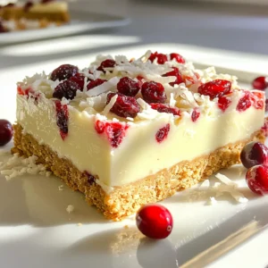 No-Bake White Chocolate Cranberry Bars Delightful Treat