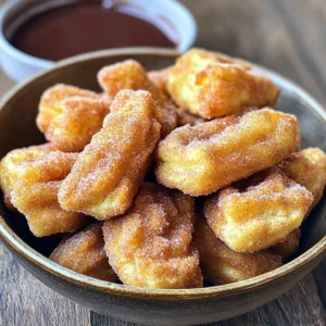 The key to making Air Fryer Cinnamon Sugar Churro Bites is using fresh and simple ingredients. Each one plays a big role in the flavor and texture of the churros. Here’s what you need: - 1 cup all-purpose flour - 1/2 cup water - 1/2 cup unsalted butter - 1 teaspoon vanilla extract - 1/4 teaspoon salt - 1 teaspoon baking powder - 1/2 cup granulated sugar - 2 teaspoons ground cinnamon - 1 large egg - Cooking spray Let's break down why each ingredient matters. 1. All-purpose flour: This gives the churros their structure. A good base is key. 2. Unsalted butter: It adds richness and flavor. Use unsalted to control salt levels. 3. Water: This helps to dissolve and blend your ingredients well. 4. Vanilla extract: A splash of this adds a warm, sweet note. 5. Salt: Just a touch enhances all the flavors in the churros. 6. Baking powder: This helps the churros puff up and become light. 7. Granulated sugar: Sweetness is essential. It’s also used in the topping. 8. Ground cinnamon: This gives that classic churro flavor. Use fresh for the best taste. 9. Large egg: It binds the dough and adds moisture. 10. Cooking spray: This ensures your churros crisp up nicely without sticking. With these ingredients, you are ready to make delicious churro bites! Each one brings something special to the table. - First, I heat a medium saucepan. Combine 1/2 cup water, 1/2 cup unsalted butter, 1 teaspoon vanilla extract, and 1/4 teaspoon salt. Stir until the butter melts and bubbles form. - Next, I remove the pan from heat. I mix in 1 cup all-purpose flour and 1 teaspoon baking powder until a dough forms. I let the dough sit for about 5 minutes to cool a bit. - Finally, I beat in 1 large egg using a wooden spoon. I make sure the dough is smooth and well mixed. - Now, I preheat the air fryer to 375°F (190°C). This step helps the churro bites cook evenly. - I scoop the dough into a piping bag fitted with a star tip. I line the air fryer basket with parchment paper for easy removal later. - I pipe small churro shapes, about 2 inches long, onto the parchment paper. I make sure to leave space between each piece so they can puff up. - I lightly spray the churro bites with cooking spray. This helps them crisp up nicely. - I air fry the churro bites for 8-10 minutes. I watch for them to turn golden brown and puffed up. - While they cook, I mix 1/2 cup granulated sugar and 2 teaspoons ground cinnamon in a shallow bowl. - Once the churro bites are done, I toss them in the cinnamon sugar mixture while they are still warm. This gives them a sweet coating. - I let them cool slightly before serving. To make sure your churro bites are crispy, always use cooking spray. This spray adds a nice layer of crunch and helps them brown perfectly. A quick spray right before cooking makes a big difference. Adjusting the air fryer temperature is also key. Set it to 375°F (190°C). If your churro bites are not crispy enough, check them a minute early. Each air fryer can act a bit differently. Using a piping bag makes it easy to shape your churros. Fit it with a star tip for those classic ridges. Fill the bag carefully and twist the top to hold the dough in. To get the right shapes, practice piping small bites. Aim for about 2 inches long. Space them out on the parchment paper to give them room to puff up. When serving churro bites, think about how they look. A nice bowl or platter adds flair. You can even sprinkle a little extra cinnamon sugar on top for a pop. For dipping, chocolate or caramel sauce works well. These sauces add a fun twist. You can even serve whipped cream for a sweet touch. {{image_2}} You can easily change the flavor of your churro bites. Adding chocolate chips is a great idea. Just fold in about half a cup of mini chocolate chips into the dough. This makes each bite even more special! Also, try using different spices. For example, you can replace some cinnamon with nutmeg or cardamom. This adds a warm twist to the flavor. Get creative with your spices to find new favorites! Want to make your churro bites a bit healthier? Using whole wheat flour is a smart choice. It adds more fiber and nutrients. Simply swap out the all-purpose flour for whole wheat flour in the same amount. You can also reduce the sugar content. Try cutting the granulated sugar in half. You still get sweet churros, but with less sugar. This makes a tasty treat a bit better for you. Enjoy these variations to fit your taste and health goals! To keep your churro bites fresh, use an airtight container. A plastic or glass container works well. Make sure to let them cool completely before storing. This helps prevent moisture build-up, which can make them soggy. Churro bites stay good for up to two days at room temperature. For longer storage, you can freeze them. They will last about one month in the freezer. Just make sure to separate them with parchment paper to avoid sticking. When you want to enjoy them again, thaw them and reheat in the air fryer for a crispy finish. Yes, you can! If you don’t have an air fryer, you can fry churro bites in hot oil. Heat oil in a deep pan to 350°F (175°C). Carefully drop the piped dough into the oil. Fry for about 2-3 minutes or until golden brown. Use a slotted spoon to remove them and place them on paper towels to drain excess oil. You can also bake churros in the oven at 375°F (190°C) for about 12-15 minutes. The result may be less crispy but still tasty! Watch for a few signs to know when churro bites are ready. They should be golden brown and puffed up. You can also check the texture; they should feel firm on the outside. You can give one a gentle squeeze; if it feels light and airy, it’s done. Keep an eye on them while they cook, as air fryers can vary in cooking times. Absolutely, you can double the recipe! Increase each ingredient by two times. If you have a large air fryer, you can cook larger batches at once. Just make sure not to crowd the basket. If your air fryer is smaller, cook in batches. This way, all your churro bites will be fresh and warm for serving. Enjoy sharing these delicious treats! Making churro bites is simple and fun. We covered ingredients, preparation, cooking, and serving tips. You can also explore tasty variations and smart storage methods. Remember, using the right techniques ensures your churros are crispy and delicious. Enjoy experimenting with flavors and sharing them with friends. Churro bites are a treat that can bring joy to any occasion. Try these steps, and you’ll impress everyone with your tasty creation. Happy cooking!