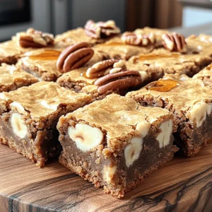 To make Brown Sugar Maple Pecan Blondies, gather these key ingredients: - 1 cup unsalted butter, melted - 1 cup brown sugar, packed - 2 large eggs - 2 teaspoons vanilla extract - 1 cup all-purpose flour - 1/2 teaspoon baking powder - 1/4 teaspoon baking soda - 1/4 teaspoon salt - 1/2 cup chopped pecans - 1/4 cup pure maple syrup - 1/2 cup white chocolate chips (optional) These ingredients work together to create a rich, chewy texture. The melted butter adds moisture and flavor. Brown sugar gives the blondies a deep sweetness and chewy bite. Eggs help bind everything, while vanilla adds warmth. The flour provides structure, and the baking powder and baking soda help the blondies rise. Chopped pecans bring a nice crunch and nutty flavor. Maple syrup offers a sweet, earthy taste that complements the brown sugar. You can choose to add white chocolate chips for extra creaminess if you like. With these ingredients ready, you are on your way to baking a delightful treat! - Preheat oven to 350°F (175°C). - Grease a 9x9 inch baking pan or line with parchment paper. Start by heating your oven. This step is key for even baking. While it heats, prepare your pan. Greasing or lining it helps the blondies come out easily. - Combine melted butter and brown sugar. - Add eggs and vanilla extract. In a large bowl, mix the melted butter and brown sugar. Stir well until smooth. Then, add the eggs one at a time. Mix them in fully before adding the vanilla extract. This creates a rich and creamy base for your batter. - Whisk together flour, baking powder, baking soda, and salt. - Gradually incorporate dry mixture into wet ingredients. Take a separate bowl. Whisk the flour, baking powder, baking soda, and salt together. This helps distribute the leaveners evenly. Slowly add this mix to the wet ingredients. Stir gently until just combined, being careful not to overmix. Overmixing can make the blondies tough. - Fold in chopped pecans, maple syrup, and optional white chocolate chips. - Pour batter into the prepared baking pan. Now, fold in the chopped pecans and maple syrup. If you like, add white chocolate chips for extra sweetness. The batter will be thick, which is perfect. Pour it into your prepared baking pan, spreading it out evenly. - Bake for 25-30 minutes. - Cool in the pan before transferring to wire rack. Place the pan in your preheated oven. Bake the blondies for 25-30 minutes. Check for doneness by inserting a toothpick in the center. It should come out clean or with a few moist crumbs. Once baked, let them cool in the pan for at least 15 minutes. After that, transfer them to a wire rack to cool completely before cutting. Enjoy your delicious blondies! To get the best texture, do not overmix your batter. Overmixing can make your blondies tough. Mix just until the flour disappears. This helps keep them soft and chewy. Use a toothpick to check if they are done. Insert it into the center. If it comes out clean or with a few moist crumbs, they are ready. For a beautiful presentation, serve your blondies on a rustic wooden platter. Dust them lightly with powdered sugar for a lovely look. You can also drizzle extra maple syrup on top. This adds flavor and makes them shine. Garnish with whole pecans for a nice crunch and a pop of color. One common mistake is not measuring your ingredients accurately. Use proper measuring cups for dry and wet ingredients. Another mistake is not adjusting baking time for your oven. Every oven cooks a bit differently. Keep an eye on your blondies while they bake to get the perfect result. {{image_2}} You can switch out pecans for other nuts. Walnuts work well. They add a rich taste. Almonds are another great choice. They give a nice crunch and flavor. Just chop them up like you do with pecans. Use the same amount of nuts in the recipe. To make these blondies even better, think about adding spices. Cinnamon adds warmth and a hint of spice. Nutmeg gives a nice, cozy flavor too. Both spices work well with maple syrup. You can also add zest from oranges or lemons. This adds a refreshing twist. Just a teaspoon of zest goes a long way. If you want gluten-free blondies, try using almond flour or coconut flour. Both flours work great in this recipe. The taste stays delicious, and the texture remains soft. For a vegan version, use flax eggs. Just mix one tablespoon of flaxseed meal with three tablespoons of water. Let it sit until it thickens. This swap keeps the blondies moist and tasty. To keep your brown sugar maple pecan blondies fresh, store them at room temperature. Place them in an airtight container. This helps maintain their soft texture and rich flavor. If you want to store them longer, refrigerate them. Wrap each blondie in plastic wrap, then place them in a container. For freezing, wrap blondies tightly in plastic wrap and then foil. This extra layer protects them from freezer burn. At room temperature, blondies last about 3 to 4 days. Ensure they are away from direct sunlight and heat. In the fridge, they can last up to a week. To keep them fresh longer, try to minimize their exposure to air. You can also place a slice of bread in the container. This will help keep the blondies moist. When you want to enjoy leftovers, reheating is key. For the best texture, preheat your oven to 350°F (175°C). Place the blondies on a baking sheet and heat for about 5 to 10 minutes. This warms them through and restores their chewy goodness. You can also microwave them for about 10-15 seconds. Just be careful not to overheat, as this can make them dry. Enjoy your warm blondies! You can check for doneness by looking for a few signs. First, the edges should be slightly golden brown. Second, the center should look set and not jiggly. Lastly, insert a toothpick into the center. If it comes out clean or with a few moist crumbs, they are ready. This usually takes about 25 to 30 minutes in the oven. Yes, you can reduce the sugar. Try cutting the brown sugar by 1/4 cup. You can also substitute some of the brown sugar with unsweetened applesauce. This keeps the texture nice and moist. Just remember, reducing sugar may change the flavor a bit. You may want to add a pinch of salt to balance the taste. Absolutely! You can leave out the pecans if you prefer. For a nut-free version, just skip the nuts. You might want to replace the pecans with more chocolate chips or even dried fruit. This way, you still keep a nice texture and taste in the blondies. This blog post covered a simple recipe for delicious blondies. We looked at each ingredient, from butter and sugar to optional white chocolate chips. The step-by-step instructions made it easy to bake. I shared tips to ensure the best texture and avoid common mistakes. You can also customize recipes with nut alternatives and spices. Remember, storing your blondies correctly helps keep them fresh. Enjoy your baking, and have fun experimenting with flavors. Happy baking!