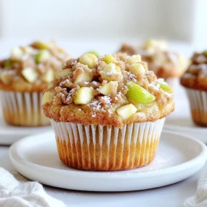 - 2 cups all-purpose flour - 1 cup granulated sugar - 1 tablespoon baking powder - ½ teaspoon baking soda - ½ teaspoon salt - 1 teaspoon ground cinnamon - ½ cup unsalted butter, melted - 1 large egg - 1 cup buttermilk - 1 teaspoon vanilla extract - 2 apples, peeled and diced (preferably Granny Smith) - ½ cup all-purpose flour - ½ cup brown sugar, packed - ¼ cup unsalted butter, cold and cubed - 1 teaspoon ground cinnamon Gathering the right ingredients is key. Use fresh apples for the filling. Granny Smith apples give a nice tartness. This balance of flavors makes your muffins shine. In the dry mix, the flour and sugar create a solid base. Baking powder and baking soda help your muffins rise. Ground cinnamon adds warmth and spice. For the wet mix, melted butter gives richness. Buttermilk adds moisture and tang. The egg binds everything together, while vanilla adds a lovely aroma. The crumb topping is a must. It gives a sweet crunch to each bite. Use cold butter so it makes nice crumbs. The brown sugar adds depth with its caramel notes. Using these ingredients, you'll make muffins that taste like they came from a bakery. The blend of textures and flavors will impress anyone who tries them. - Preheat your oven to 375°F (190°C) and prepare your muffin tin. - In a large bowl, mix together 2 cups of flour, 1 cup of sugar, 1 tablespoon of baking powder, ½ teaspoon of baking soda, ½ teaspoon of salt, and 1 teaspoon of cinnamon. - In another bowl, whisk together ½ cup of melted butter, 1 large egg, 1 cup of buttermilk, and 1 teaspoon of vanilla until smooth. - Pour the wet mix into the dry mix and stir gently until just combined. - Carefully fold in 2 diced apples. Use Granny Smith apples for the best flavor. - In a small bowl, combine ½ cup of flour, ½ cup of brown sugar, ¼ cup of cold cubed butter, and 1 teaspoon of cinnamon. - Mix with your fingers or a fork until it looks like coarse crumbs. - Fill each muffin cup two-thirds full with batter. - Generously sprinkle the crumb topping over each muffin. - Bake for 18-20 minutes, or until a toothpick comes out clean from the center. To get the best muffin texture, do not overmix the batter. Mixing too much makes muffins tough. Just stir until the wet and dry parts blend. This keeps them light and fluffy. Choosing the right apples is key. I prefer Granny Smith apples. They add a nice tartness and hold their shape well. You can also try Honeycrisp for a sweeter bite. Spices can enhance the taste. Try adding nutmeg or ginger for extra warmth. A pinch of salt can also boost the flavor. For presentation, serve muffins warm. A sprinkle of powdered sugar adds charm. Consider pairing them with fresh apple slices for a pretty plate. Ovens can vary. Always check muffins a few minutes early. Use a toothpick to check if they are done. Prepare your muffin tin properly. Grease it well or use liners. This helps muffins release easily and keeps their shape. {{image_2}} For a gluten-free version, you can use almond flour or a gluten-free blend. These options work well, but they change the texture. To keep the muffins light, add a little extra baking powder. This helps lift the muffins without gluten. To make these muffins healthier, reduce the sugar by a third. You can also swap in unsweetened applesauce for some of the butter. This keeps the muffins moist while cutting down on fat. You might try using whole wheat flour too. It adds fiber and nutrients. You can use other fruits like blueberries or cranberries. These fruits add color and new flavors. Mixing apples with pears also creates a lovely taste. Feel free to get creative with your fruit choices. Just make sure to keep the total fruit amount around one cup. To keep your muffins fresh, store them in an airtight container. This helps prevent them from drying out. Place the container at room temperature. Enjoy them within three days for the best taste. If you want to keep them longer, consider freezing. To freeze muffins, let them cool completely first. Wrap each muffin tightly in plastic wrap. Then, place them in a freezer-safe bag or container. This way, they will stay fresh for up to three months. When you're ready to eat, take out the muffins and thaw them at room temperature. For reheating, the best method is the oven. Preheat your oven to 350°F (175°C). Place muffins on a baking sheet and heat for about 10 minutes. This keeps them moist and warm. You can also use a microwave. Heat each muffin for about 15-20 seconds. Serve them warm with a sprinkle of powdered sugar or a side of fresh apple slices for extra delight. Can I use frozen apples? Yes, you can use frozen apples. Just make sure to thaw and drain them. Frozen apples may add extra moisture, so reduce your buttermilk slightly to balance. What to do if my muffins are too dense? If your muffins are dense, you might have overmixed the batter. Mix until just combined. Also, check your baking powder. It should be fresh for best results. Can I substitute buttermilk? Absolutely! You can make your own by mixing milk with vinegar or lemon juice. Use 1 cup of milk and add 1 tablespoon of vinegar, letting it sit for five minutes. What can I use instead of all-purpose flour? You can use whole wheat flour or a gluten-free blend. If you use whole wheat, your muffins will be denser but full of flavor. Are these muffins suitable for kids? Yes, these muffins are great for kids. They are tasty and have apples, which add fiber and vitamins. Just watch the sugar if you prefer less sweetness. How to make them dairy-free? To make these muffins dairy-free, use a dairy-free milk like almond or oat milk. Replace the butter with coconut oil or a vegan butter substitute. You now have a full guide to making delicious apple cinnamon muffins. We covered ingredients, step-by-step instructions, tips, and storage advice. Remember to mix gently and pick good apples for the best taste. You can try healthier options or add different fruits too. Enjoy making these tasty treats, and share them with friends and family. Keep baking, and you will keep learning and improving. Happy baking!