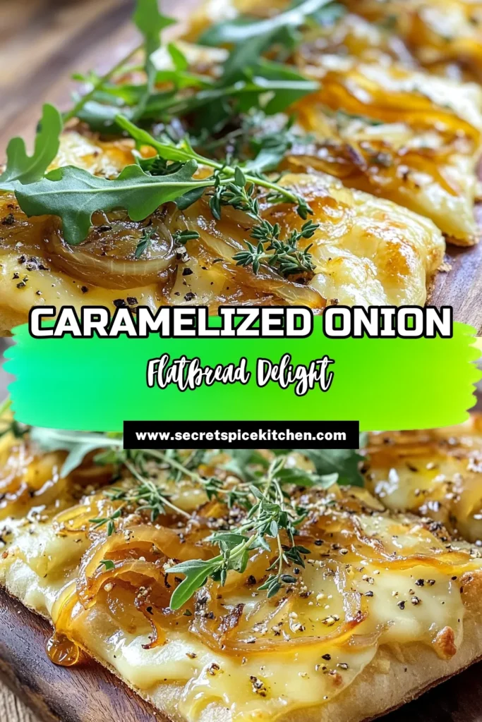 Indulge in the deliciousness of Caramelized Onion Gruyere Flatbread with this easy recipe! Perfect for a quick appetizer or a cozy night in, this flatbread features sweet caramelized onions, creamy ricotta, and melted Gruyere cheese topped with a drizzle of honey. Create this mouthwatering dish in just 40 minutes and impress your guests. Click to explore the full recipe and elevate your culinary skills! #FlatbreadRecipe #CheeseLovers #EasyAppetizers #ComfortFood