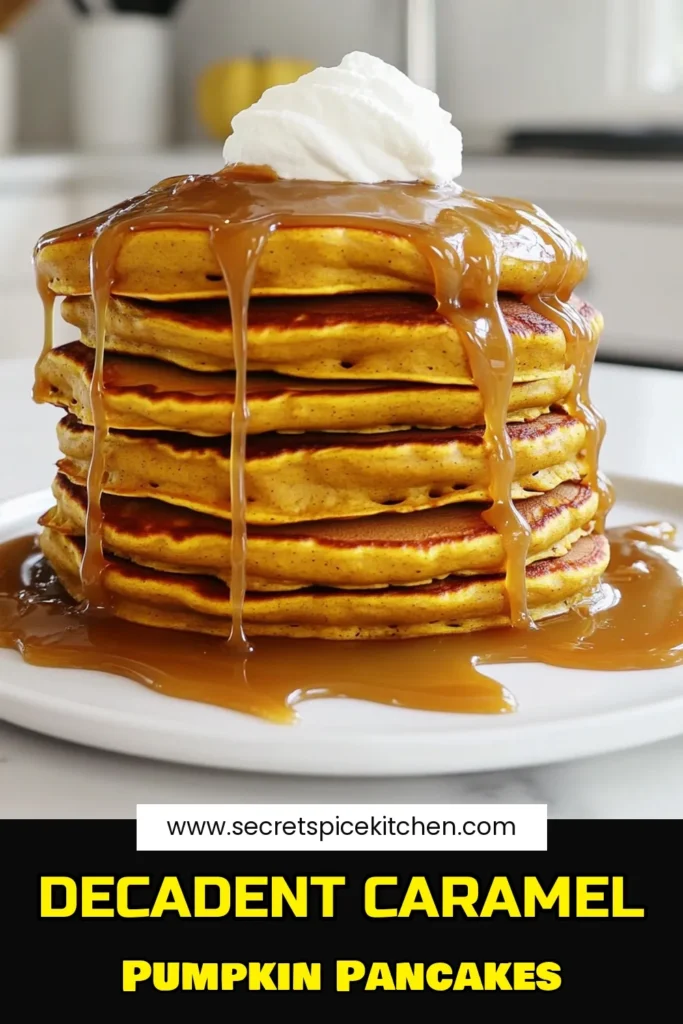 Indulge in the fall flavors with these Caramel Drizzle Pumpkin Pancakes! Fluffy and delicious, they're perfect for cozy weekend breakfasts. Made with simple ingredients like pumpkin puree and topped with rich caramel sauce, these pancakes will delight your taste buds. Ready to impress your family? Click through to explore the full recipe and make these seasonal treats today! #PumpkinPancakes #FallRecipes #BreakfastIdeas #CaramelDrizzle