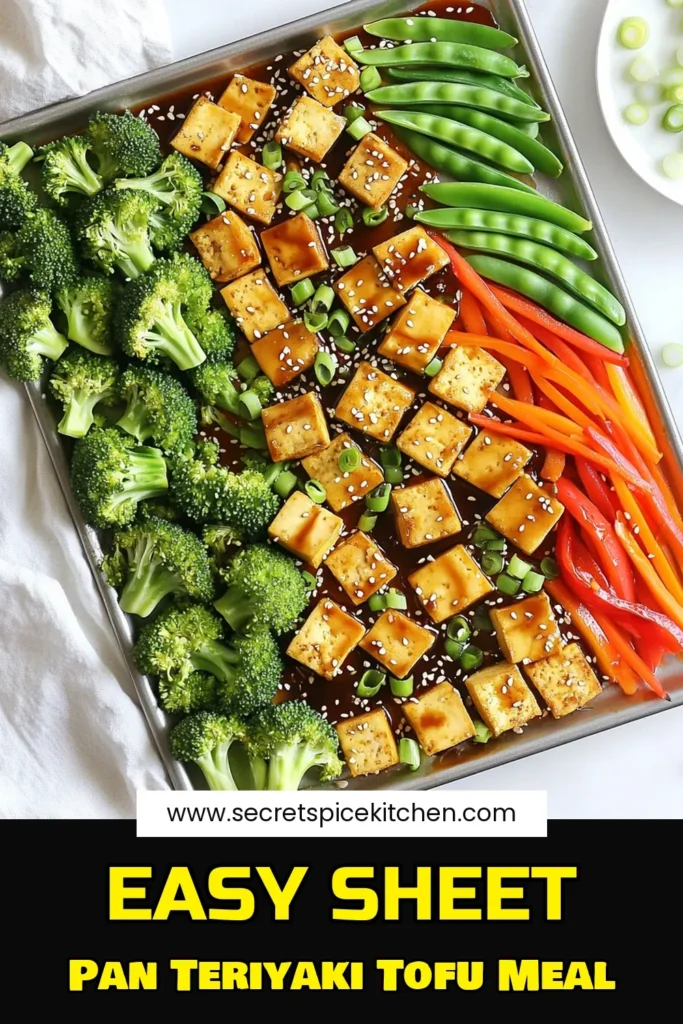 Discover a delicious and easy way to enjoy plant-based goodness with this Sheet Pan Teriyaki Tofu Veggies recipe! Featuring crispy tofu and a colorful medley of vegetables, this one-pan meal is perfect for busy weeknights. Whip it up in just 45 minutes and delight your taste buds with the savory teriyaki flavors. Click through for the full recipe and get cooking! #TeriyakiTofu #HealthyEating #PlantBased #SheetPanRecipes