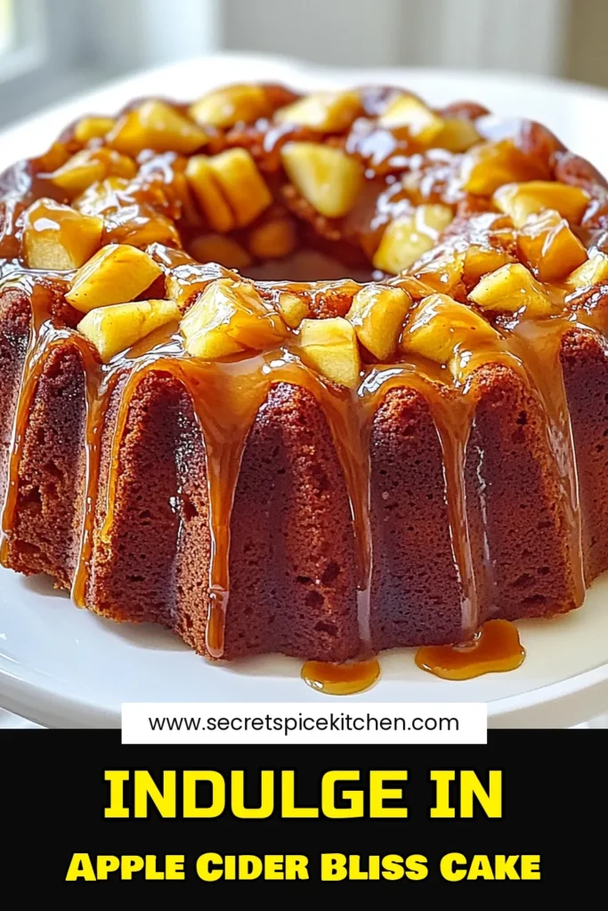 Indulge in the delight of Apple Cider Caramel Bundt Cake with this easy recipe! Perfect for fall gatherings or cozy weekends, this cake combines the rich flavors of apple cider, warm spices, and luscious caramel. Learn how to create this moist, delicious dessert from scratch with simple ingredients. Click to explore the full recipe and impress your friends and family with this stunning cake! #AppleCiderCake #BundtCake #FallBaking #DessertRecipes
