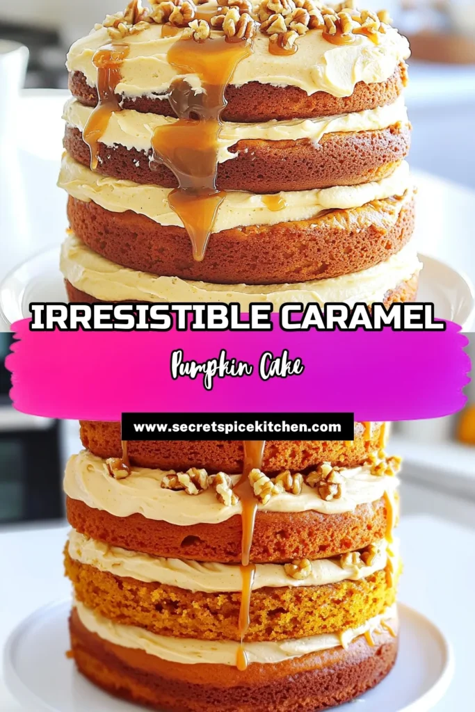 Indulge in the ultimate fall treat with this delicious Caramel Pumpkin Layer Cake recipe! Perfectly spiced and moist, this cake features layers of pumpkin goodness, creamy frosting, and rich caramel sauce. It's a showstopper for any gathering or cozy night in. Ready to impress your family and friends? Click to discover the full recipe and start baking your new favorite dessert today! #PumpkinCake #FallBaking #DessertRecipes #CaramelDelight