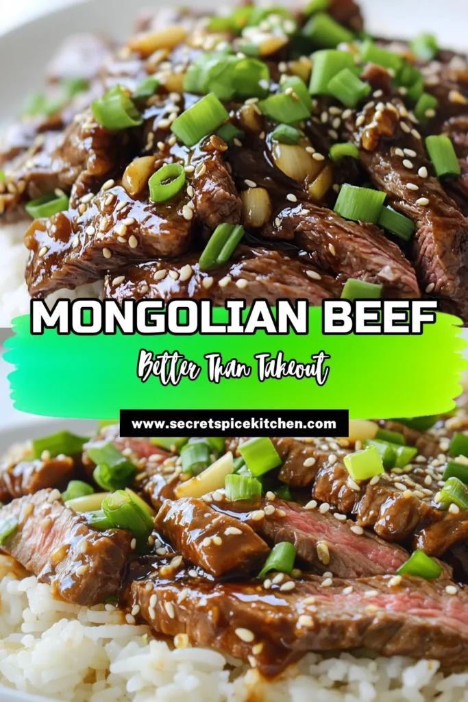 Craving something delicious? Try this Better Than Takeout Mongolian Beef recipe that's quick and easy! Enjoy thinly sliced flank steak tossed in a flavorful sauce made with soy sauce, brown sugar, and garlic, ready in just 30 minutes. Perfect for a weeknight dinner, it's sure to impress! Click through for the full recipe and tips to elevate your meal. #MongolianBeef #BetterThanTakeout #QuickRecipes #EasyDinnerIdeas