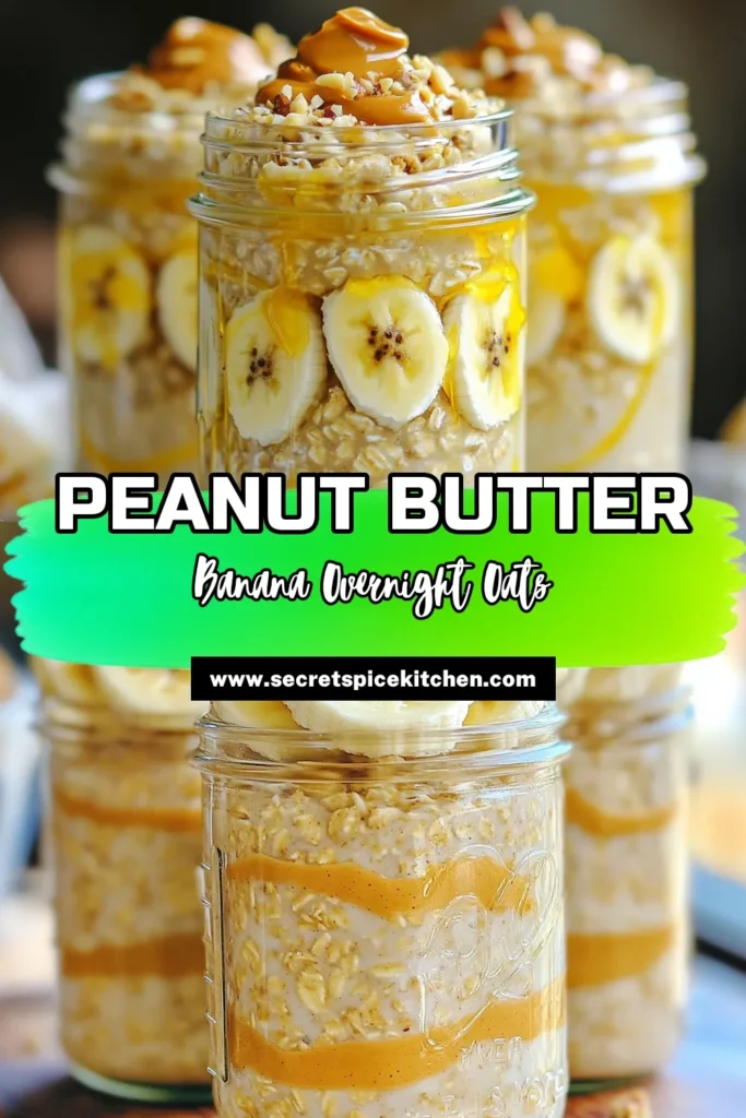 Start your mornings right with these Peanut Butter Banana Bliss Oats! This easy recipe combines rolled oats, creamy peanut butter, and ripe bananas for a delicious and nutritious breakfast. Perfect for meal prep, simply mix the ingredients, refrigerate overnight, and enjoy a healthy start to your day. Check out the full recipe now and discover how to elevate your breakfast game! #PeanutButterBanana #HealthyBreakfast #OvernightOats #MealPrep
