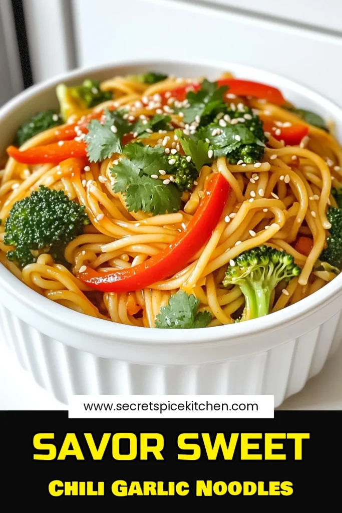 Delight your taste buds with Sweet Chili Garlic Noodles, an easy and flavorful dish perfect for any meal! This quick recipe combines rice noodles, vibrant vegetables, and a zesty sauce that will leave you craving more. In just 20 minutes, you can whip up this delicious meal that's sure to impress. Ready to cook up some magic in your kitchen? Click through for the full recipe and get started today! #SweetChiliGarlicNoodles #EasyRecipes #NoodleLovers #FoodieFun