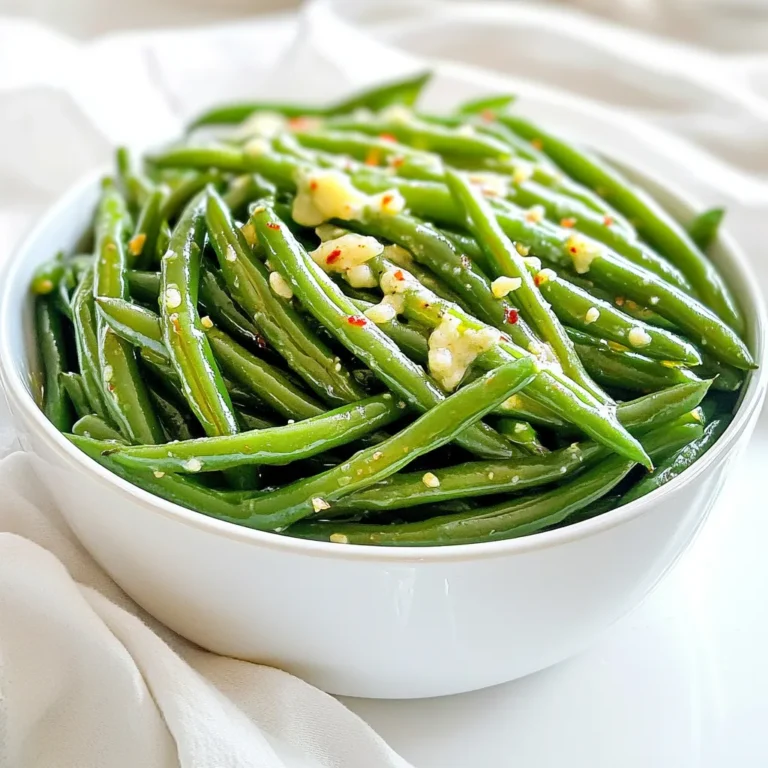 You need 1 pound of fresh green beans for this recipe. Make sure to trim the ends. Fresh beans give the best taste and crunch. You can find them in the produce section of your grocery store. Look for bright green, firm beans with no blemishes. Next, grab 3 tablespoons of olive oil. This oil adds flavor and helps the beans crisp up. You can use other oils like avocado oil if you prefer. Just remember, oil is key for that tasty texture. For flavor, you will need: - 3 cloves garlic, minced - 1/2 cup grated Parmesan cheese - 1 teaspoon Italian seasoning - 1/2 teaspoon red pepper flakes (optional) - Salt and pepper to taste The garlic gives a nice aroma, and Parmesan adds a salty, cheesy kick. Italian seasoning blends herbs like basil and oregano for extra depth. If you like heat, toss in red pepper flakes. Adjust salt and pepper to fit your taste. These simple ingredients make this dish so delicious! Preheating your air fryer is key to getting great results. Set your air fryer to 400°F (200°C) and let it heat for about 5 minutes. This step helps to cook the green beans evenly and gives them that nice crisp. Start by trimming 1 pound of fresh green beans. Use a large bowl to mix the green beans with 3 tablespoons of olive oil, 3 cloves of minced garlic, and 1 teaspoon of Italian seasoning. If you like some heat, add 1/2 teaspoon of red pepper flakes. Season with salt and pepper to taste. Toss everything well so the green beans are fully coated. Next, add 1/2 cup of grated Parmesan cheese to the mix. Combine it all again. This cheese adds a rich flavor that pairs perfectly with the garlic. Once your green beans are coated, place them in the air fryer basket. Make sure to arrange them in a single layer. If your basket is small, you might need to cook in batches. Air fry the green beans for 8 to 10 minutes. Halfway through, shake the basket to help them cook evenly. They should come out tender and slightly crispy. After cooking, sprinkle the remaining Parmesan cheese on top. Return the basket to the air fryer for 2 more minutes. This melts the cheese and makes it extra tasty. Finally, carefully remove the green beans from the air fryer and serve them hot. Enjoy this delicious and easy side dish! To get that perfect crispiness, preheat your air fryer to 400°F. This step is key. It helps the green beans cook evenly. Cook for about 8-10 minutes. Shake the basket halfway through. This ensures every bean gets that nice crunch. If you want them crispier, add an extra minute. Just keep an eye on them so they don’t burn. Taste is very personal. You might like your green beans spicy or mild. Start with the basic salt and pepper. If you want more flavor, add extra garlic or Italian seasoning. The red pepper flakes add heat. Feel free to skip them if you prefer a milder taste. Always taste your mixture before cooking. It’s easier to adjust before it’s in the air fryer. Olive oil is great, but it’s not your only option. You can use avocado oil for a different flavor. It can handle high heat well. If you're looking for a lighter option, try using a cooking spray. This helps cut down on calories while still giving a great texture. Just remember, the oil helps the cheese stick to the beans, so a little is key. {{image_2}} You can mix in other veggies for fun flavors. Try adding bell peppers, carrots, or zucchini. Cut them to match the green beans. This way, they all cook evenly. The air fryer will make them crispy and tasty. Parmesan is great, but you can swap it out. Try using Pecorino Romano for a sharper taste. Feta cheese adds a nice tang. Mozzarella gives a creamy texture. Mix and match to find your favorite! Spice things up by adding more heat. Try cayenne pepper or chili powder for a kick. If you like it mild, skip the red pepper flakes. You can also add lemon zest for a fresh taste. Experiment to see what you enjoy! After cooking your air fryer garlic Parmesan green beans, let them cool first. Place them in an airtight container. You can store them in the fridge for up to three days. Make sure to keep them away from strong-smelling foods. This helps maintain their flavor. To reheat, use your air fryer for the best results. Preheat it to 350°F (175°C). Place the green beans in the basket. Heat them for about 3-5 minutes. This will help keep them crispy. You can also use a microwave. Just heat for 30 seconds at a time, checking often. If you want to freeze your garlic Parmesan green beans, do so before cooking. After mixing them with oil and seasonings, spread them on a baking sheet. Place them in the freezer for about an hour. Once frozen, transfer them to a freezer bag. They can last up to three months. When you're ready to cook, no need to thaw. Just air fry them for a few extra minutes. Yes, you can use frozen green beans. Just remember to thaw them first. This helps them cook evenly. You may need to adjust the cooking time slightly. Start with 10 minutes and check for doneness. Frozen beans might take a bit longer to crisp up, but they will still taste great. To make this dish dairy-free, skip the Parmesan cheese. You can try dairy-free cheese or nutritional yeast instead. Both options add flavor without the dairy. Use about 1/2 cup of your choice. This keeps the green beans tasty while fitting your dietary needs. These garlic Parmesan green beans pair well with many main dishes. Try them with grilled chicken or fish for a light meal. They also go great with steak or pork chops. Serve them alongside pasta for a filling dinner. Whatever you choose, they add a delicious crunch! This blog post showed you how to make air-fried green beans. We covered key ingredients, like fresh green beans and olive oil. You learned step-by-step cooking instructions for perfect crispy results. I shared tips on seasoning and oil options. We also explored fun variations with other veggies and cheeses. Lastly, I provided storage info to keep your beans fresh. Enjoy your cooking adventure! You can make this dish your own.