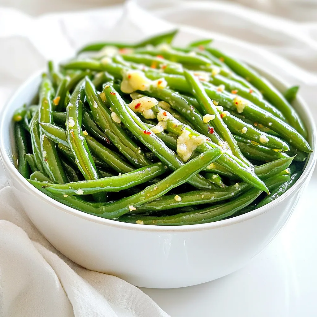 You need 1 pound of fresh green beans for this recipe. Make sure to trim the ends. Fresh beans give the best taste and crunch. You can find them in the produce section of your grocery store. Look for bright green, firm beans with no blemishes. Next, grab 3 tablespoons of olive oil. This oil adds flavor and helps the beans crisp up. You can use other oils like avocado oil if you prefer. Just remember, oil is key for that tasty texture. For flavor, you will need: - 3 cloves garlic, minced - 1/2 cup grated Parmesan cheese - 1 teaspoon Italian seasoning - 1/2 teaspoon red pepper flakes (optional) - Salt and pepper to taste The garlic gives a nice aroma, and Parmesan adds a salty, cheesy kick. Italian seasoning blends herbs like basil and oregano for extra depth. If you like heat, toss in red pepper flakes. Adjust salt and pepper to fit your taste. These simple ingredients make this dish so delicious! Preheating your air fryer is key to getting great results. Set your air fryer to 400°F (200°C) and let it heat for about 5 minutes. This step helps to cook the green beans evenly and gives them that nice crisp. Start by trimming 1 pound of fresh green beans. Use a large bowl to mix the green beans with 3 tablespoons of olive oil, 3 cloves of minced garlic, and 1 teaspoon of Italian seasoning. If you like some heat, add 1/2 teaspoon of red pepper flakes. Season with salt and pepper to taste. Toss everything well so the green beans are fully coated. Next, add 1/2 cup of grated Parmesan cheese to the mix. Combine it all again. This cheese adds a rich flavor that pairs perfectly with the garlic. Once your green beans are coated, place them in the air fryer basket. Make sure to arrange them in a single layer. If your basket is small, you might need to cook in batches. Air fry the green beans for 8 to 10 minutes. Halfway through, shake the basket to help them cook evenly. They should come out tender and slightly crispy. After cooking, sprinkle the remaining Parmesan cheese on top. Return the basket to the air fryer for 2 more minutes. This melts the cheese and makes it extra tasty. Finally, carefully remove the green beans from the air fryer and serve them hot. Enjoy this delicious and easy side dish! To get that perfect crispiness, preheat your air fryer to 400°F. This step is key. It helps the green beans cook evenly. Cook for about 8-10 minutes. Shake the basket halfway through. This ensures every bean gets that nice crunch. If you want them crispier, add an extra minute. Just keep an eye on them so they don’t burn. Taste is very personal. You might like your green beans spicy or mild. Start with the basic salt and pepper. If you want more flavor, add extra garlic or Italian seasoning. The red pepper flakes add heat. Feel free to skip them if you prefer a milder taste. Always taste your mixture before cooking. It’s easier to adjust before it’s in the air fryer. Olive oil is great, but it’s not your only option. You can use avocado oil for a different flavor. It can handle high heat well. If you're looking for a lighter option, try using a cooking spray. This helps cut down on calories while still giving a great texture. Just remember, the oil helps the cheese stick to the beans, so a little is key. {{image_2}} You can mix in other veggies for fun flavors. Try adding bell peppers, carrots, or zucchini. Cut them to match the green beans. This way, they all cook evenly. The air fryer will make them crispy and tasty. Parmesan is great, but you can swap it out. Try using Pecorino Romano for a sharper taste. Feta cheese adds a nice tang. Mozzarella gives a creamy texture. Mix and match to find your favorite! Spice things up by adding more heat. Try cayenne pepper or chili powder for a kick. If you like it mild, skip the red pepper flakes. You can also add lemon zest for a fresh taste. Experiment to see what you enjoy! After cooking your air fryer garlic Parmesan green beans, let them cool first. Place them in an airtight container. You can store them in the fridge for up to three days. Make sure to keep them away from strong-smelling foods. This helps maintain their flavor. To reheat, use your air fryer for the best results. Preheat it to 350°F (175°C). Place the green beans in the basket. Heat them for about 3-5 minutes. This will help keep them crispy. You can also use a microwave. Just heat for 30 seconds at a time, checking often. If you want to freeze your garlic Parmesan green beans, do so before cooking. After mixing them with oil and seasonings, spread them on a baking sheet. Place them in the freezer for about an hour. Once frozen, transfer them to a freezer bag. They can last up to three months. When you're ready to cook, no need to thaw. Just air fry them for a few extra minutes. Yes, you can use frozen green beans. Just remember to thaw them first. This helps them cook evenly. You may need to adjust the cooking time slightly. Start with 10 minutes and check for doneness. Frozen beans might take a bit longer to crisp up, but they will still taste great. To make this dish dairy-free, skip the Parmesan cheese. You can try dairy-free cheese or nutritional yeast instead. Both options add flavor without the dairy. Use about 1/2 cup of your choice. This keeps the green beans tasty while fitting your dietary needs. These garlic Parmesan green beans pair well with many main dishes. Try them with grilled chicken or fish for a light meal. They also go great with steak or pork chops. Serve them alongside pasta for a filling dinner. Whatever you choose, they add a delicious crunch! This blog post showed you how to make air-fried green beans. We covered key ingredients, like fresh green beans and olive oil. You learned step-by-step cooking instructions for perfect crispy results. I shared tips on seasoning and oil options. We also explored fun variations with other veggies and cheeses. Lastly, I provided storage info to keep your beans fresh. Enjoy your cooking adventure! You can make this dish your own.