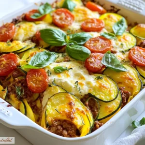 To make a tasty zucchini hamburger casserole, gather these items: - 2 medium zucchinis, sliced - 1 lb ground beef or turkey - 1 small onion, diced - 2 cloves garlic, minced - 1 cup cherry tomatoes, halved - 1 cup shredded mozzarella cheese - 1 cup ricotta cheese - 1 teaspoon Italian seasoning - 1 teaspoon salt - ½ teaspoon black pepper - 1 tablespoon olive oil - Fresh basil leaves for garnish You can swap some ingredients for different flavors. Use ground chicken or even tofu instead of beef or turkey. For cheese, try cottage cheese if you want less fat. You can also use spinach or bell peppers instead of zucchini for a twist. If you lack fresh herbs, dried ones work fine too. Fresh ingredients create the best flavors in this dish. Use fresh zucchinis and tomatoes for a crisp bite. However, if you are short on time, canned tomatoes can be a quick option. Just make sure to drain them well to avoid extra moisture in the dish. {{ingredient_image_1}} Start by preheating your oven to 375°F (190°C). Heat olive oil in a large skillet over medium heat. Then, add the diced onion. Sauté it for about 3-4 minutes until it turns soft. Next, add minced garlic and ground beef or turkey. Cook until the meat is brown, breaking it up as it cooks, which takes about 6-8 minutes. If there's excess fat, drain it. Mix in the Italian seasoning, salt, and black pepper. Finally, take the skillet off the heat and set it aside. Grab a 9x13 inch casserole dish and layer half of the sliced zucchinis on the bottom. Then, spread half of the cooked meat mixture over this zucchini layer. Top it with half of the halved cherry tomatoes. Next, spoon dollops of ricotta cheese on top. Sprinkle half of the shredded mozzarella cheese over everything. Repeat these layers with the remaining zucchinis, meat mixture, tomatoes, ricotta, and finish with the rest of the mozzarella cheese on top. Cover your casserole dish with aluminum foil and bake it in the preheated oven for 25 minutes. After that, remove the foil and bake for an extra 15 minutes. Look for the cheese to be bubbly and lightly golden. Once baked, let the casserole sit for 5-10 minutes before serving. This resting time helps flavors meld together. Finally, garnish with fresh basil leaves for a nice finish. Enjoy your tasty dish! When picking zucchini, look for firm, shiny ones. They should feel heavy for their size. Avoid any with soft spots or blemishes. Small to medium zucchinis taste better and have fewer seeds. Fresh zucchinis make your casserole taste great. You can prepare this casserole a day in advance. Just follow the steps, then cover and chill it. When ready to cook, bake it straight from the fridge. This saves time on busy nights. To reheat leftovers, use the oven. Heat at 350°F (175°C) until warm. One mistake is overcooking the zucchini. This can make them mushy. Layer the zucchini and meat properly for even cooking. Don’t skip the resting time after baking. This helps the casserole set, making serving easier. Finally, use fresh herbs for the best flavor. Pro Tips Use Fresh Zucchini: Opt for firm, fresh zucchinis for the best flavor and texture in your casserole. Brown the Meat Well: Ensure the ground beef or turkey is well-browned to enhance the overall flavor of the dish. Layering Technique: For even cooking, make sure to layer the ingredients evenly and avoid overcrowding the casserole. Let it Rest: Allow the casserole to rest for 5-10 minutes after baking to help it set and make serving easier. {{image_2}} You can make a tasty vegetarian version of this dish. Swap the ground beef for plant-based meat. You can use lentils or mushrooms for a hearty bite. Add more veggies like bell peppers or spinach for extra flavor and nutrition. The ricotta cheese remains a great choice for creaminess. It keeps the dish rich and satisfying. For a low-carb meal, replace ground beef with ground turkey. Use a mix of zucchini and cauliflower rice instead of regular rice. This change cuts carbs while keeping the dish filling. You can also skip the pasta if you want a lighter meal. Using more cheese will add flavor and keep it delicious. Want to kick up the taste? Add spices like red pepper flakes or smoked paprika. They bring warmth and depth to the dish. Fresh herbs like parsley or oregano can also brighten it up. If you love garlic, add more minced garlic for an extra punch. You can combine different cheeses, like adding feta for a tangy twist. These simple tweaks make your casserole even more exciting. To keep your zucchini hamburger casserole fresh, let it cool first. Once cool, cover it tightly with plastic wrap or foil. You can also use an airtight container. Store it in the fridge for up to three days. Make sure to label your container with the date. This way, you know when it’s time to eat it! If you want to save some for later, you can freeze it! Cut the casserole into portions for easy serving. Wrap each piece in plastic wrap, then place them in a freezer bag. Squeeze out as much air as possible to prevent freezer burn. You can freeze it for up to three months. Don't forget to label the bags! When you are ready to eat your casserole, there are a few ways to reheat it. The oven is best for even heating. Preheat it to 350°F (175°C). Place the casserole in an oven-safe dish, cover it with foil, and heat for about 20-25 minutes. If you're in a hurry, the microwave works too. Just heat it in a microwave-safe dish for 2-3 minutes, stirring halfway. Enjoy your meal! Yes, you can use different meats in this dish. Ground turkey works well as a leaner option. You can also try ground chicken for a lighter taste. If you want a richer flavor, ground pork is a great choice. Just make sure to cook any meat thoroughly, like you would with beef. To make zucchini hamburger casserole gluten-free, use gluten-free breadcrumbs. You can also skip the breadcrumbs altogether if you want fewer carbs. Always check labels on sauces or seasonings to ensure they are gluten-free. This way, you can enjoy the dish without worry. This casserole goes great with a simple salad. A fresh green salad with a light vinaigrette complements the rich flavors. You can also serve it with garlic bread for a hearty meal. For a lighter option, try steamed broccoli or green beans. These sides add balance to your plate. This blog post covered all you need to make a great zucchini hamburger casserole. You learned about the ingredients, steps, and tips to achieve the best results. Remember, you can swap ingredients and adjust flavors to suit your taste. It’s easy to prepare ahead and store leftovers. Don’t hesitate to explore variations, too. The right sides can make this dish even better. Enjoy making this comforting meal, and have fun in the kitchen!