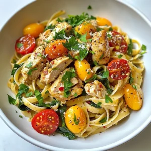 To make Cowboy Butter Chicken Linguine, you need fresh and tasty ingredients. Here’s what you will need: - 300g linguine - 2 chicken breasts, diced - 4 tablespoons cowboy butter (1/2 cup unsalted butter mixed with garlic, parsley, and smoked paprika) - 1 cup cherry tomatoes, halved - 1 cup baby spinach - 1 tablespoon olive oil - 1 teaspoon red pepper flakes (adjust for spice level) - Salt and pepper to taste - Fresh parsley, chopped (for garnish) - Grated Parmesan cheese (optional) Gathering these ingredients is key for a great meal. The linguine gives a nice texture, and the chicken adds protein. Cowboy butter is the star here, with its rich flavor from butter, garlic, and smoked paprika. Cherry tomatoes add a sweet burst, while spinach adds good color and nutrients. Don't forget to have salt and pepper on hand. They help bring out all the flavors. Fresh parsley and grated Parmesan can make your plate look beautiful and tasty. Enjoy cooking! {{ingredient_image_1}} Start by bringing a large pot of water to a boil. Add salt to the water. Once boiling, add 300g of linguine. Cook it until al dente, following the package instructions. This usually takes about 8-10 minutes. When done, drain the pasta in a colander. Remember to save 1 cup of that pasta water for later. In a large skillet, heat 1 tablespoon of olive oil over medium heat. While the oil heats, season 2 diced chicken breasts with salt, pepper, and 1 teaspoon of red pepper flakes. Once the skillet is hot, add the chicken. Cook for about 6-8 minutes. Stir occasionally until the chicken turns golden brown and is fully cooked. When done, remove the chicken from the skillet and set it aside. In the same skillet, add 4 tablespoons of cowboy butter. Let it melt slowly. Once melted, toss in 1 cup of halved cherry tomatoes. Sauté the tomatoes for 2-3 minutes. They should start to soften and release their juices. Next, add 1 cup of baby spinach to the skillet. Cook it for about 1 minute. You want the spinach to wilt nicely. After that, return the cooked chicken to the skillet. Mix everything well so the flavors blend. Now, it’s time to add the cooked linguine to the skillet. Toss the pasta with the chicken and veggies. If the dish looks too dry, use that reserved pasta water. Add a little at a time until you reach your desired consistency. Serve the linguine hot on plates. Garnish with freshly chopped parsley. If you like, sprinkle some grated Parmesan cheese on top. Enjoy your Cowboy Butter Chicken Linguine for a tasty and filling meal! To cook perfect linguine, start with a big pot of water. Add a good amount of salt to the water. This step is key to flavor. Bring the water to a boil before adding the pasta. Stir the linguine often while it cooks. Follow the package time for al dente. This means it should be a bit firm to the bite. When done, drain the pasta but save some water for later. For the chicken, cut the breasts into small cubes. This helps them cook evenly. Season them well with salt and pepper. Heat olive oil in a skillet over medium heat. Add the chicken to the hot oil. Sauté until golden brown and fully cooked. This takes about 6-8 minutes. Do not overcrowd the pan; cook in batches if needed. This keeps the chicken juicy and tender. Cowboy butter is what makes this dish special. Mix unsalted butter with garlic, parsley, and smoked paprika. This adds a rich flavor. If you want more heat, add more red pepper flakes. You can also toss in other herbs like basil or oregano. For a fresh twist, try adding lemon zest or juice. These small changes can make a big difference. Serve the Cowboy Butter Chicken Linguine hot. Garnish with chopped fresh parsley for color. You can also sprinkle grated Parmesan cheese on top. This adds extra creaminess. Pair it with a simple green salad or garlic bread. This will make your meal feel complete and satisfying. Enjoy every bite! Pro Tips Perfectly Cooked Pasta: To achieve al dente pasta, remember to taste it a minute or two before the package's cooking time is up. This ensures you're serving perfectly cooked linguine. Enhanced Flavor: For an extra kick, consider adding a pinch of cayenne pepper along with the red pepper flakes to deepen the flavor of the chicken and butter. Fresh Spinach Substitute: If baby spinach isn't available, feel free to substitute with kale or arugula. Both will add a unique flavor and texture to your dish. Leftover Cowboy Butter: If you have leftover cowboy butter, store it in the refrigerator to use on grilled meats or vegetables for an added flavor boost in future meals. {{image_2}} You can make a tasty vegetarian version of Cowboy Butter Chicken Linguine. Swap the chicken for diced mushrooms or zucchini. Both add a nice texture. You can also use tofu to boost protein. Just sauté them in the cowboy butter. This keeps the dish rich and full of flavor. While linguine works great, you can use other types of pasta. Spaghetti, fettuccine, or penne all fit well. Each choice will change the feel of the dish. For a gluten-free option, try chickpea or rice pasta. These options add a unique twist while still tasting good. If you want more protein, consider shrimp or scallops. They cook quickly and pair well with the butter sauce. You can also add cooked sausage for a heartier meal. Just remember to adjust cooking times as needed. To change the spice level, simply adjust the red pepper flakes. You can add more for heat or leave them out for a milder taste. Consider using fresh jalapeños for a different flavor. They add a nice crunch and a fresh kick to your dish. Store your Cowboy Butter Chicken Linguine in an airtight container. Make sure it cools down first. Keep it in the fridge for up to three days. If you want to keep it longer, consider freezing it. To reheat, you can use the microwave or a skillet. If using the microwave, place the pasta in a bowl. Add a splash of water to keep it moist. Heat for one to two minutes. If using a skillet, add a little olive oil. Heat the pasta over medium heat, stirring often until warm. To freeze the dish, let it cool completely. Place the linguine in a freezer-safe container. It will keep well for up to three months. When ready to eat, thaw it overnight in the fridge. Then, reheat as mentioned above. Enjoy easy meals without compromising flavor! Cowboy butter is a rich mix of flavors. It combines unsalted butter, garlic, parsley, and smoked paprika. This blend gives dishes a savory kick. It adds depth to any meal. You can use it for many recipes, not just pasta. Yes, you can use other pasta types. Options like penne, fettuccine, or even spaghetti work well. Just cook them the same way as linguine. Each pasta shape gives a different texture, which can change the dish. To add heat, use more red pepper flakes. You can also mix in chopped jalapeños or a dash of hot sauce. Start with small amounts to avoid overpowering the dish. Adjust the spice level to your taste. Great side dishes include garlic bread, a fresh salad, or steamed veggies. Roasted asparagus or zucchini adds color and flavor. You can also serve it with a light soup for a full meal. Cowboy Butter Chicken Linguine stays fresh for up to three days in the fridge. Store it in an airtight container to keep it tasty. Reheat in the microwave or on the stove before serving. In this post, we explored a delicious Cowboy Butter Chicken Linguine recipe. You learned about key ingredients, step-by-step cooking instructions, and helpful tips to enhance flavors. We also discussed variations to suit different tastes and storage methods for leftovers. Cooking this dish can be fun and rewarding. With these steps, you can create a tasty meal that everyone will enjoy. Try it out and make it your own!