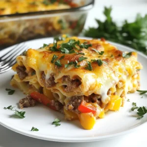 Here are the ingredients for the Philly Cheesesteak Casserole: - 1 lb ground beef or thinly sliced steak - 1 medium onion, sliced - 1 bell pepper (red, green, or yellow), sliced - 2 cups cooked pasta (elbow or penne) - 2 cups shredded provolone cheese - 1 cup cream cheese, softened - 1 cup beef broth - 1 tablespoon Worcestershire sauce - 1 teaspoon garlic powder - 1 teaspoon black pepper - Salt to taste - Fresh parsley for garnish (optional) You can mix up this recipe to fit your taste: - Swap ground beef for turkey or chicken. - Use different cheeses like mozzarella or cheddar. - Add mushrooms or zucchini for more veggies. - Try different pasta shapes, like penne or fusilli. - Use vegetable broth for a lighter option. Each serving of this casserole offers a good balance: - Calories: about 450 - Protein: 30g - Carbohydrates: 30g - Fat: 25g - Fiber: 2g - Sodium: 800mg This dish combines rich flavors and essential nutrients. It’s comfort food that satisfies! {{ingredient_image_1}} Start by slicing one medium onion and one bell pepper. You can use any color bell pepper you like. Heat a large skillet over medium heat. Add the sliced onion and bell pepper to the skillet. Cook them for about 5 to 7 minutes until they are soft. Then, remove them from the skillet and set them aside. This step gives your casserole a great flavor base. In the same skillet, add one pound of ground beef or thinly sliced steak. Cook it until it turns brown. While it cooks, season it with one teaspoon of garlic powder, black pepper, and salt. If there’s extra fat, drain it away. Next, stir in one tablespoon of Worcestershire sauce, two cups of cooked pasta, and one cup of beef broth. Mix all these ingredients well. This mixture is the heart of your casserole. In a separate bowl, take one cup of softened cream cheese. Mix it with one cup of shredded provolone cheese until it’s creamy. Add this cheese blend to the meat and pasta mixture. Stir until it's evenly mixed. Now, pour everything into a greased 9x13 inch baking dish. Sprinkle the remaining provolone cheese on top. Bake in your preheated oven at 350°F (175°C) for about 20 to 25 minutes. The cheese should be melted and bubbly. Let it sit for about 5 minutes before you serve. If you want, garnish with fresh parsley for a nice touch. Enjoy your hearty Philly cheesesteak casserole! To store your leftovers, let the casserole cool first. Place it in an airtight container. You can keep it in the fridge for up to three days. If you want to store it longer, freeze it. Wrap it tightly in plastic wrap and foil. This keeps it fresh for about three months. You can make this casserole ahead. Prepare it fully but do not bake it. Cover it and store it in the fridge overnight. When you are ready, just bake it as directed. This makes meal prep easy and fast. For the best cheese melt, use fresh provolone cheese. Shred it yourself for better results. Layer the cheese on top just before baking. You can also cover the dish with foil for the first half of baking. This traps steam and helps the cheese melt perfectly. Remove the foil for the last few minutes for a nice golden top. Pro Tips Choose the Right Meat: For a more authentic cheesesteak flavor, consider using ribeye steak instead of ground beef. It adds a rich, savory taste and tender texture. Cook Pasta Al Dente: Make sure to cook your pasta al dente. It will absorb some liquid during baking and prevent the casserole from becoming too mushy. Experiment with Cheese: While provolone is traditional, feel free to mix in other cheeses like mozzarella or cheddar for a unique twist on flavor and texture. Let It Rest: After baking, let the casserole sit for a few minutes before serving. This helps the layers set and makes it easier to serve. {{image_2}} You can easily make a vegetarian version of this dish. Instead of beef, use mushrooms or a meat substitute. Portobello mushrooms give a rich taste. Add lots of veggies like zucchini and spinach. You can keep the cheese and pasta the same for a creamy, tasty meal. Want some heat? Add sliced jalapeños to the mix. Chop them up and cook them with the onions and peppers. This will give your casserole a nice kick. You can also add hot sauce to the meat mixture for more spice. Adjust the amount based on your taste. Cheese can change the flavor of your casserole. Provolone is a classic choice, but you can try others too. Cheddar adds sharpness, while mozzarella gives a gooey texture. You might even mix different cheeses for a unique flavor. Use what you like best or have on hand! After you cook the Philly Cheesesteak Casserole, let it cool first. Cover it tightly with plastic wrap or foil. This keeps the dish fresh. Store it in the fridge for up to three days. When you want to eat it again, just take it out and reheat. You can freeze the casserole if you want to save it for later. First, let it cool completely. Then, place it in an airtight container or a freezer bag. It can stay in the freezer for up to three months. To use it later, just thaw it overnight in the fridge before reheating. Reheating is easy. You can use the oven or the microwave. If using the oven, preheat it to 350°F (175°C). Place the casserole in a dish and cover it with foil. Heat for about 20-25 minutes. If using the microwave, heat individual servings for about 2-3 minutes. Make sure it's hot all the way through before serving. Yes, you can use different meats. Ground turkey or chicken works well. Thinly sliced roast beef is another great option. Each meat adds its own unique flavor. Just make sure to cook it fully before mixing with other ingredients. To make the casserole in a slow cooker, start by cooking the onions and peppers. Then, brown your meat as usual. Mix in the Worcestershire sauce, beef broth, and cooked pasta. Transfer everything to your slow cooker. Top with cream cheese and provolone. Cook on low for about 4-5 hours, or until bubbly. You can serve many sides with this dish. A simple green salad pairs well. Roasted vegetables add color and flavor. Garlic bread is a favorite for soaking up the cheesy goodness. You can even enjoy it with potato chips for some crunch! This blog post covered a delicious Philly Cheesesteak Casserole. We explored the key ingredients and their nutritional values. You learned step-by-step instructions for preparing each element, from veggies to cheese. I shared tips for storing leftovers and making the dish in advance. We even looked at tasty variations and answered common questions. In summary, this recipe offers flexibility and flavor. You can easily customize it to suit your taste. Enjoy your cooking and happy eating!
