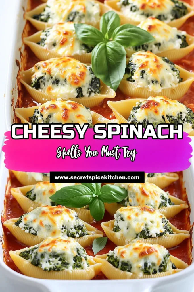 Indulge in these delicious Cheesy Spinach & Ricotta Stuffed Shells that are perfect for a comforting meal! With creamy ricotta, fresh spinach, and a flavorful marinara sauce, this recipe is sure to impress your family and friends. Easy to make and perfect for any occasion, these shells will become a favorite in your kitchen. Click through to explore the full recipe and get cooking! #CheesyShells #PastaRecipes #ComfortFood #EasyDinnerIdeas