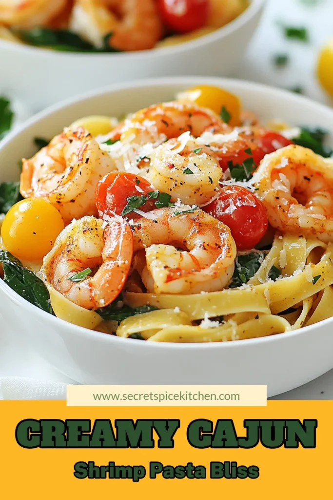 Savor the delightful flavors of creamy Cajun shrimp pasta with this easy shrimp pasta recipe! This fettuccine shrimp dish combines succulent shrimp, Cajun spices, and a rich, creamy sauce for a perfect weeknight dinner. In just 30 minutes, you’ll create a spicy Cajun pasta that’s sure to impress. Don’t miss out—try this delicious recipe today! Save for later! #CajunShrimpPasta #CreamyPastaRecipes #EasyShrimpPasta #SpicyCajunPasta