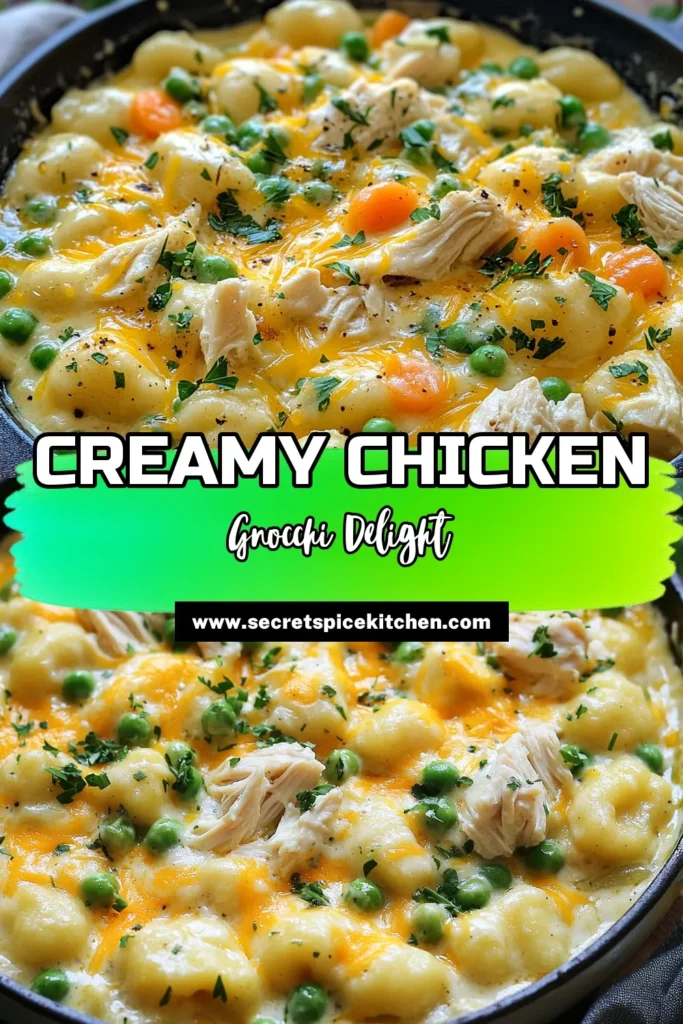 Indulge in the deliciousness of Creamy Crack Chicken Gnocchi with this easy chicken gnocchi recipe! This one-pan gnocchi dinner combines tender chicken, cream cheese, and ranch seasoning for a comfort meal that's ready in just 30 minutes. Perfect for busy weeknights, enjoy a quick gnocchi dish your entire family will love. Save this for your next dinner idea! #CrackChicken #EasyRecipes #ComfortFood #GnocchiDinner