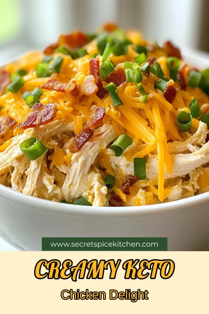 Discover the deliciousness of Keto Crack Chicken! This easy Slow Cooker Crack Chicken Recipe combines tender chicken thighs with creamy cheese and savory ranch flavors, making it a perfect low carb chicken recipe for busy weeknights. Enjoy this Cream Cheese Chicken Dinner that's loaded with flavor and ready in just a few hours. Save this Keto Chicken Thighs Recipe for a satisfying meal everyone will love! #KetoCrackChicken #LowCarbRecipes #KetoDinner #CrackChicken