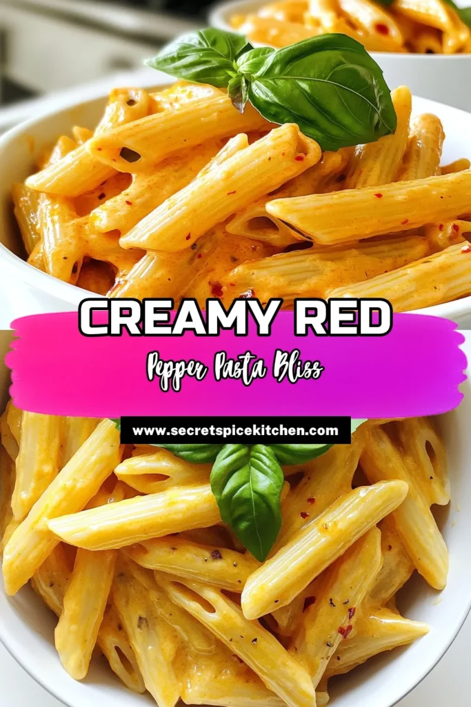 Indulge in this creamy roasted red pepper pasta, a delicious blend of flavors that's perfect for any night of the week. This easy pasta recipe features a rich roasted red pepper sauce that’s not only mouthwatering but also dairy-free and vegan friendly. With simple ingredients and quick prep, you’ll have a comforting dairy-free pasta dish ready in no time. Save this recipe for a delightful meal! #CreamyPasta #VeganRecipes #PastaLovers #EasyDinners