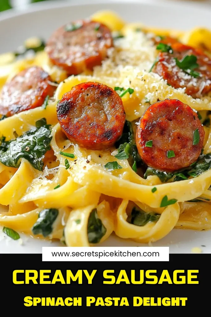 Dive into this Smoky Sausage Pasta that's perfect for an easy sausage dinner! This creamy spinach pasta combines penne pasta with flavorful smoked sausage for a delicious meal. With just a few simple ingredients, you can whip up this satisfying spinach and sausage dish in no time. Don't miss out—save this easy penne pasta recipe for your next dinner! #SmokySausagePasta #CreamySpinachPasta #EasySausageDinner #PennePastaRecipe
