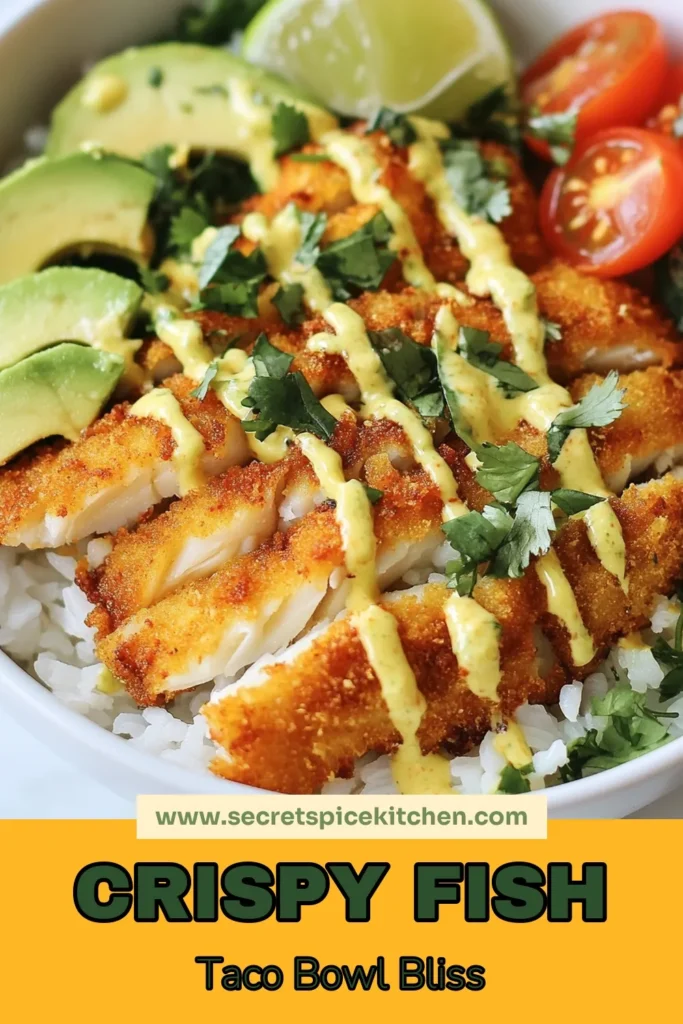Discover the mouthwatering delight of crispy fish taco bowls that are sure to impress! This easy fish taco recipe features perfectly fried fish tacos served over a healthy rice base, topped with fresh veggies and a zesty spicy mayo. Perfect for a quick weeknight meal or gathering. Dive into this flavorful dish and enjoy a healthy spin on tacos. Don't forget to save this recipe for later! #FishTacoRecipe #CrispyFishTacoBowls #EasyFishTacos #HealthyTacoBowls