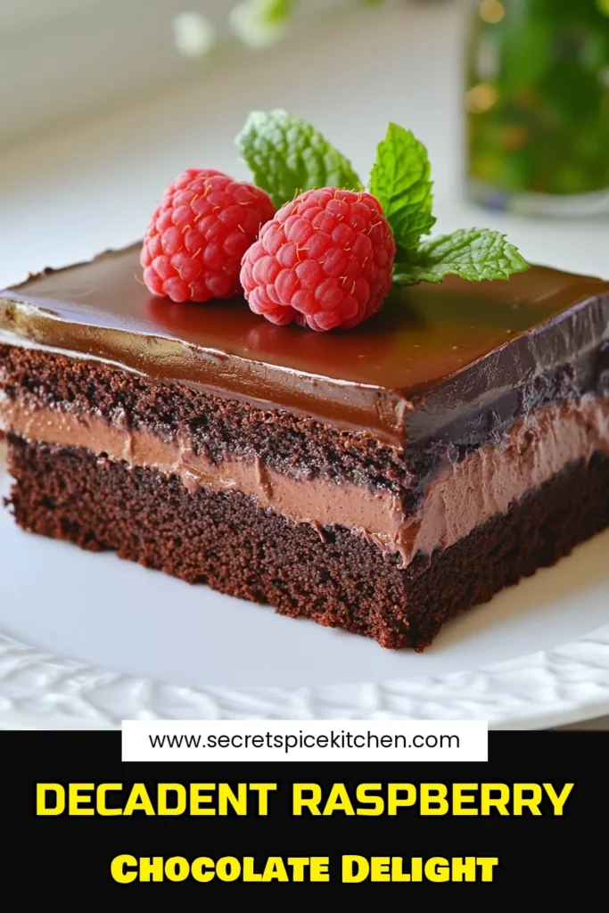 Indulge in the rich flavors of this Raspberry Chocolate Mousse Cake, an irresistible treat for chocolate lovers! This easy chocolate cake combines deep cocoa and tart raspberries for a decadent dessert that will impress. Perfect for special occasions or everyday cravings, our Chocolate Mousse Cake recipe is simple to follow and yields stunning results. Don't miss out—save this Raspberry Dessert Recipe for your next baking adventure! #ChocolateMousseCake #RaspberryDessert #EasyChocolateCake #DecadentChocolateRaspberryCake