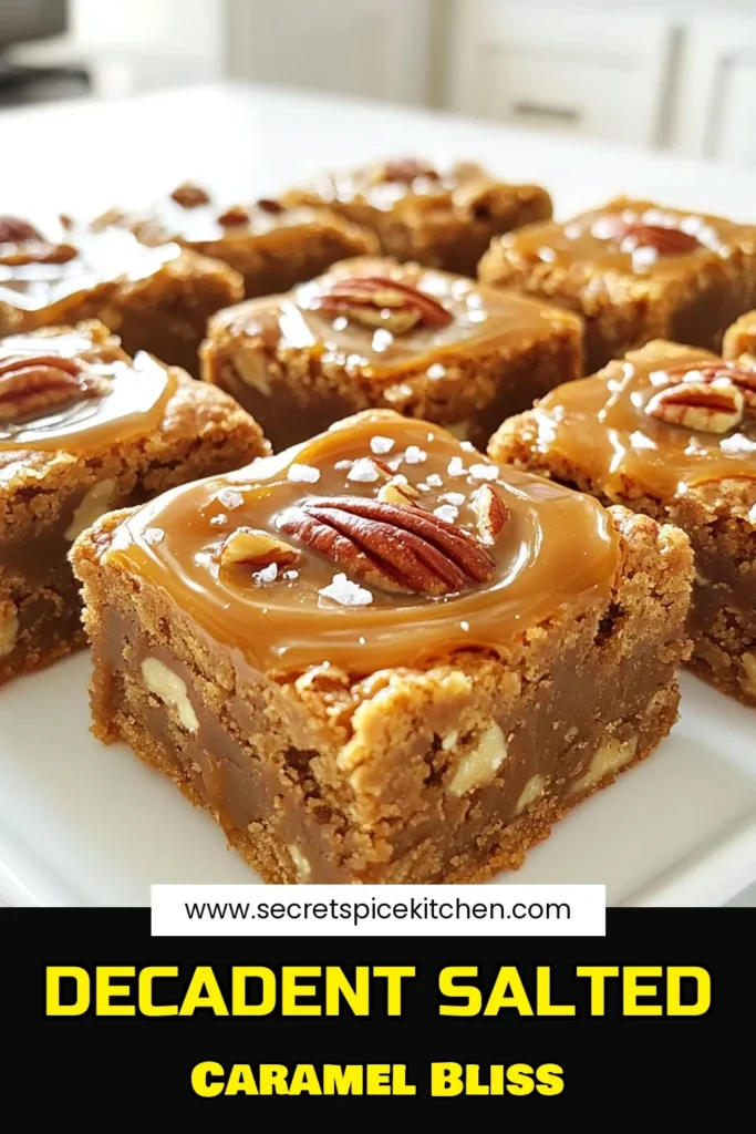Indulge in the rich flavors of Salted Caramel Pecan Blondies! This easy recipe combines buttery goodness with the crunch of pecans and a swirl of salted caramel for a decadent treat. Perfect for dessert or a sweet snack, these blondies are sure to impress your family and friends. Click to discover the full recipe and bring the sweet magic to your kitchen! #SaltedCaramel #Blondies #DessertRecipes #BakingLove