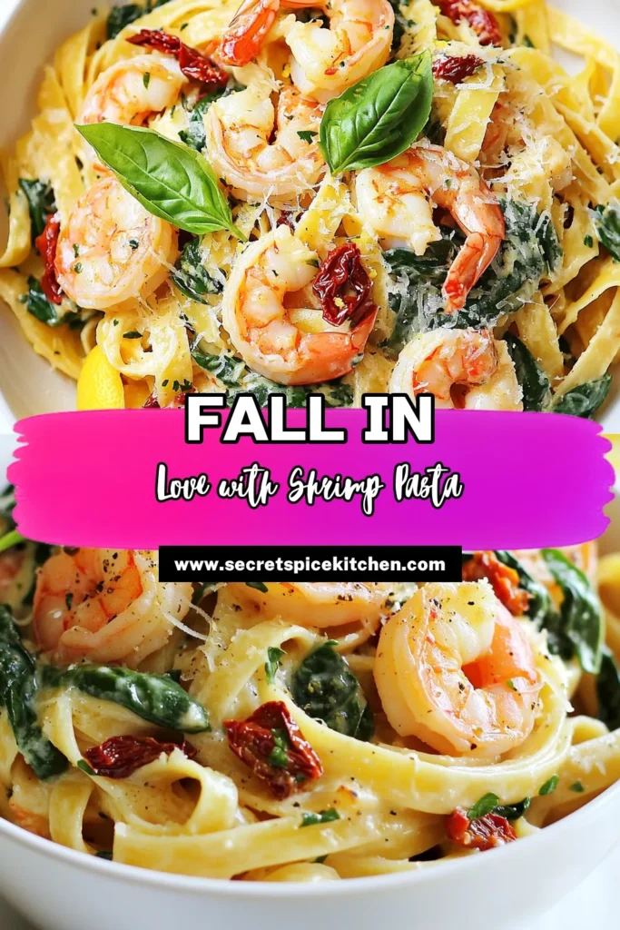 Indulge in the irresistible flavors of Marry Me Shrimp Pasta with this easy shrimp dinner recipe! This creamy fettuccine recipe combines large shrimp, garlic, and coconut milk for a delightful meal. Perfect for any occasion, this shrimp pasta recipe is quick to make and sure to impress. Ready in just 25 minutes, it's the ideal dish for romantic dinners. Try it tonight and don’t forget to save! #MarryMeShrimpPasta #ShrimpDinner #CoconutMilkPasta #EasyRecipes