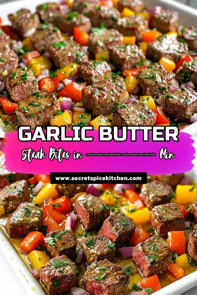 Savor the flavors of Sheet Pan Garlic Butter Steak Bites with this easy recipe! Perfect for a quick weeknight dinner, juicy steak bites are baked with vibrant veggies and drizzled in a rich garlic butter sauce. In just 30 minutes, you can create a delicious meal that everyone will love. Click to explore the full recipe and elevate your dinner tonight! #SheetPanRecipes #GarlicButter #EasyDinner #SteakBites