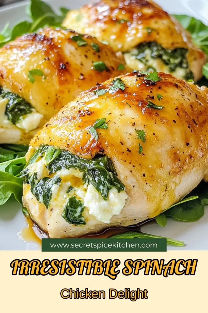 Transform your dinner with this delicious spinach stuffed chicken recipe! Packed with ricotta and fresh spinach, it's an easy and healthy chicken dinner that your family will love. Perfect for weeknights, this oven baked chicken dinner showcases juicy chicken breasts bursting with flavor. Try this ricotta spinach recipe tonight and enjoy a wholesome meal. Save this for your next culinary adventure! #SpinachStuffedChicken #HealthyDinner #ChickenBreastRecipes #OvenBakedDinner