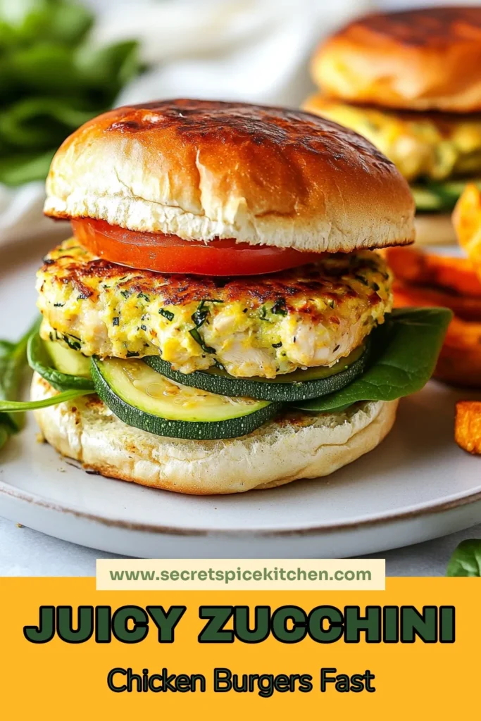 Looking for a delicious twist on dinner? Try these healthy chicken burgers featuring our easy zucchini burger recipe! Packed with lean protein and made gluten-free for dietary needs, these low-calorie burgers are perfect for any health-conscious foodie. Use whole wheat buns for added fiber and flavor. Don’t miss out on this tasty meal idea! Save the recipe now! #HealthyChickenBurgers #ZucchiniBurgerRecipe #GlutenFreeChickenBurgers #LowCalorieBurgers