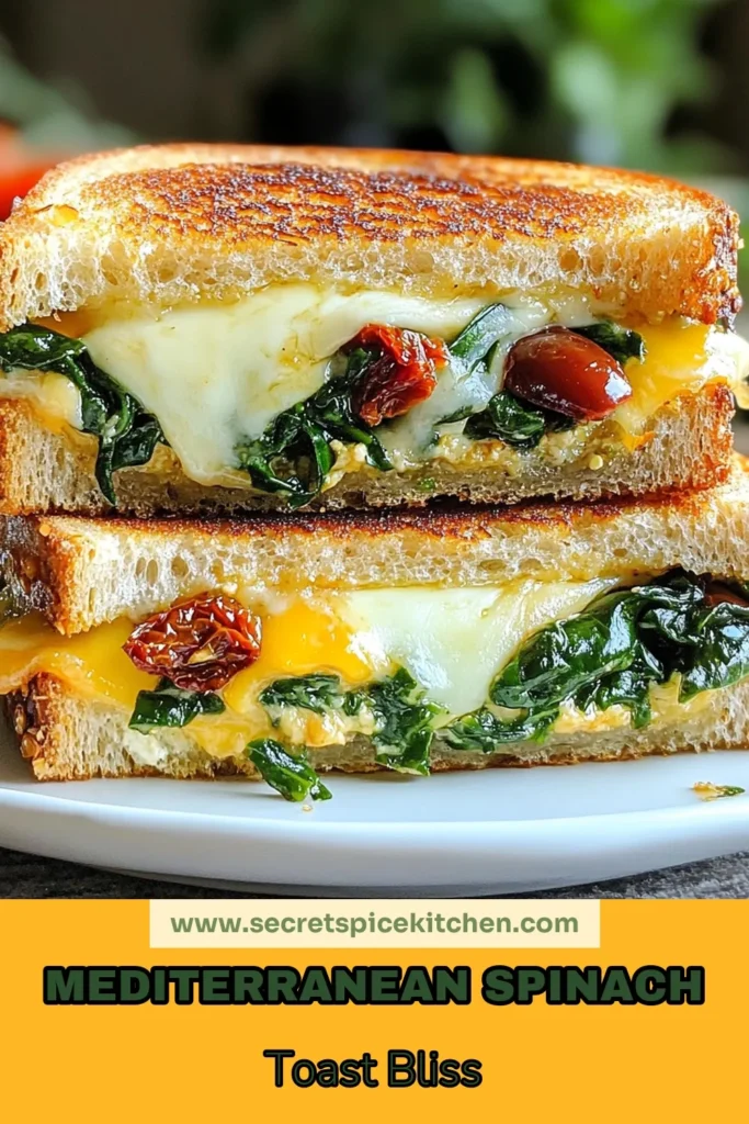 Discover the ultimate Mediterranean grilled cheese with this delicious spinach sandwich recipe! Packed with fresh spinach, creamy feta, and sun-dried tomatoes, this healthy grilled cheese is a perfect vegetarian comfort food. It's easy to make in just 15 minutes, making it ideal for quick lunches or cozy dinners. Don't miss out on this flavorful feta and spinach sandwich. Save this recipe and indulge in a gourmet twist on a classic! #MediterraneanGrilledCheese #HealthyGrilledCheese #VegetarianComfortFood #SpinachSandwichRecipe