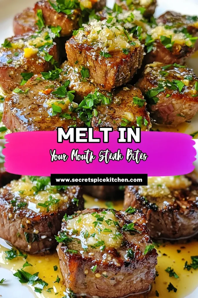 Indulge in these irresistible Garlic Butter Steak Bites with Parmesan! This quick steak dinner features tender sirloin steak bites seared to perfection and tossed in a flavorful garlic butter recipe. Perfect for busy nights, this Parmesan steak recipe is a must-try! In just 20 minutes, you can enjoy a gourmet meal that will impress everyone. Save this recipe and elevate your weeknight dinners! #SteakDinner #GarlicButterRecipe #ParmesanSteakRecipe #SirloinSteakBites