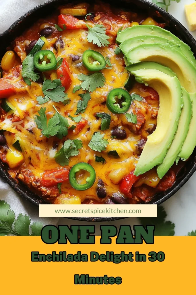 Discover the ultimate healthy enchilada skillet recipe that's perfect for busy weeknights! This one-pan enchiladas dish is not only vegetarian but also packed with flavor, making it an ideal option for easy healthy dinner recipes. Ready in just 30 minutes, it features black beans, zucchini, and a delicious blend of spices. Dive into this delectable vegetarian enchilada skillet and elevate your weeknight dinner ideas! Save this recipe now! #HealthyEating #OnePanMeals #VegetarianRecipes #DinnerInspo