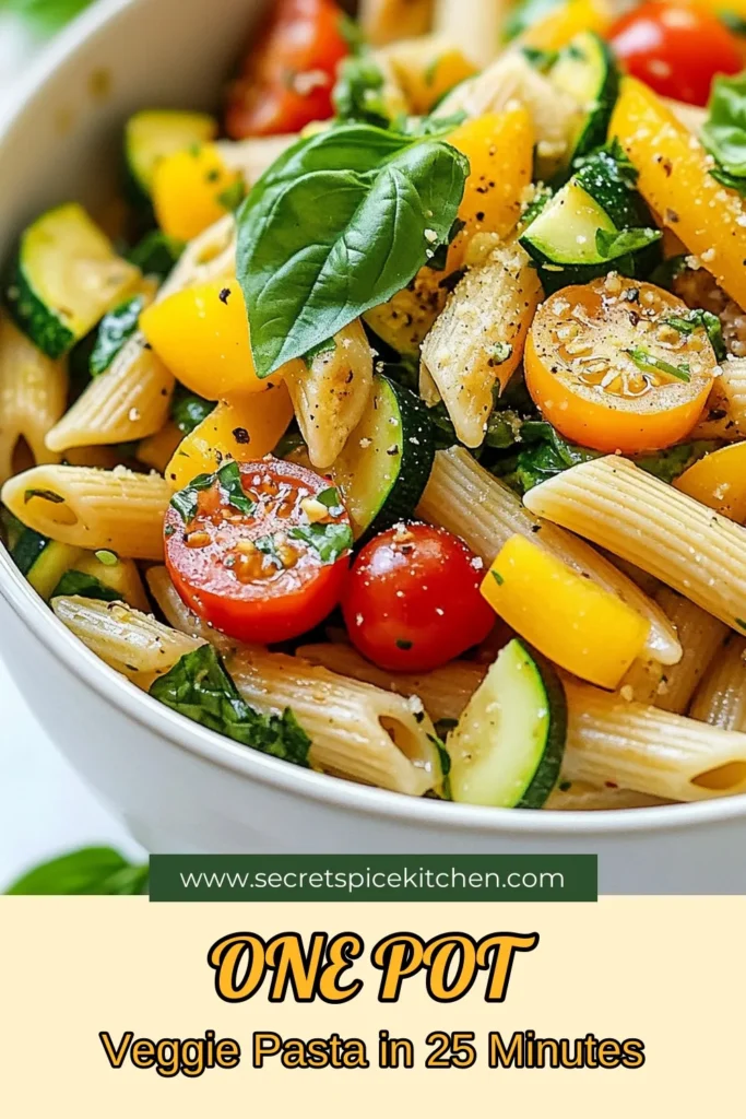 Discover the perfect quick one-pot vegetable pasta that's not only delicious but also healthy! This easy vegetable pasta recipe combines whole wheat pasta with fresh veggies for a satisfying vegetarian pasta dinner in just 25 minutes. Enjoy a flavor-packed meal with minimal cleanup using this healthy one-pot pasta. Save this quick pasta recipe for busy nights and impress your family! #HealthyEating #VegetarianRecipes #OnePotMeals #QuickDinnerIdeas