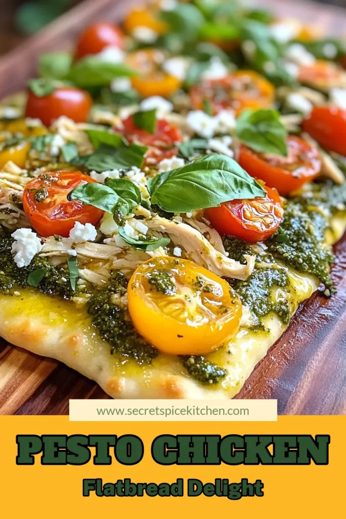 Discover the deliciousness of Pesto Chicken Flatbread with this easy flatbread recipe! This quick dinner recipe features tender chicken, vibrant basil pesto, and healthy flatbread toppings like fresh spinach and cherry tomatoes. Perfect as a weeknight meal or a tasty appetizer, you can whip up this Chicken Pesto Naan in under 30 minutes. Try it tonight and enjoy a burst of flavors! Save this recipe for later! #PestoChickenFlatbread #EasyFlatbreadRecipe #HealthyDinner #QuickRecipe