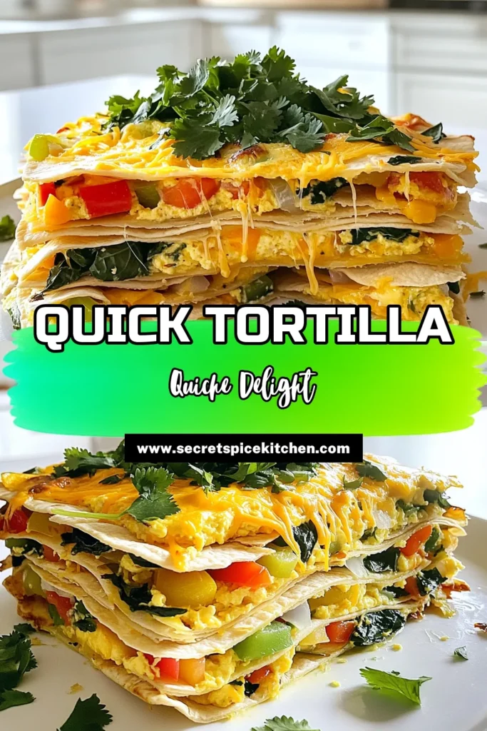 Get ready to savor the deliciousness of Tortilla Quiche Bake! This easy recipe combines tortillas, cheese, chicken, and veggies, all baked to perfection. Perfect for brunch or a cozy dinner, it’s packed with flavor and nutrients. Dive into this flavorful dish that your family will love! Click through for the full recipe and make mealtime extra special. #TortillaQuiche #YummyRecipes #BrunchIdeas #EasyDinnerIdeas