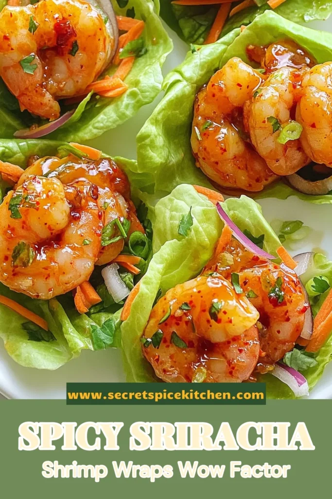 Discover the perfect blend of flavors with these spicy shrimp lettuce wraps! This Sriracha shrimp recipe offers a healthy shrimp appetizer that’s not just delicious but also low carb. Ideal for a quick shrimp dinner, these spicy shrimp lettuce wraps are ready in under 40 minutes. Impress your guests or enjoy a satisfying meal at home. Try them today and save the recipe! #SpicyShrimp #ShrimpLettuceWraps #HealthyAppetizer #LowCarbRecipes
