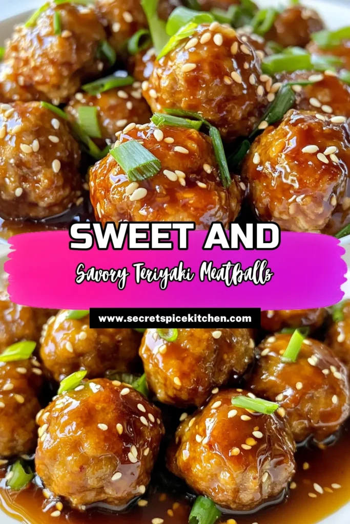 Discover the deliciousness of Honey Garlic Teriyaki Meatballs with this easy ground chicken meatball recipe. Perfect for a quick dinner, these baked meatballs are coated in a homemade easy teriyaki sauce recipe that’s sure to please the whole family. Try this simple yet flavorful dish tonight! Save this recipe for your meal planning! #HoneyGarlicTeriyakiMeatballs #QuickDinnerRecipes #BakedMeatballs #GroundChickenMeatballRecipe