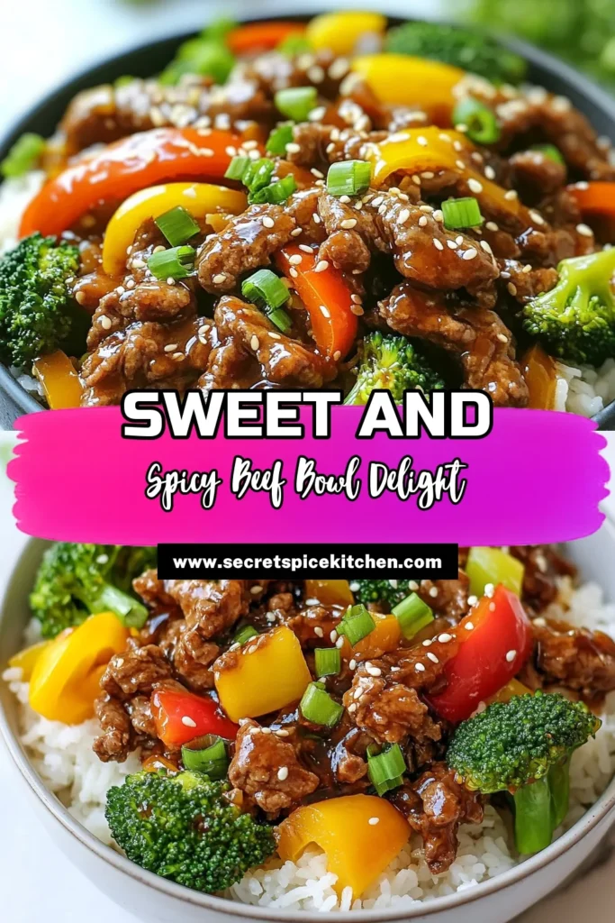 Looking for a delicious, healthy dinner? Try this Ground Beef Hot Honey Bowl! This spicy honey beef recipe combines flavorful ground beef with hot honey, sesame oil, and fresh veggies for a quick dinner that's full of flavor. Perfect served over rice, this healthy beef bowl will become a family favorite. Get the recipe now and elevate your weeknight meals! Save this for later! #GroundBeefHotHoneyBowl #HealthyBeefBowl #QuickDinnerRecipe #SesameOilStirFry