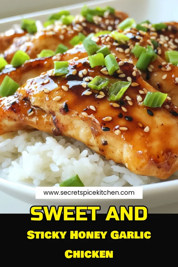 Discover the deliciousness of honey garlic chicken with this easy marinated chicken recipe! Perfect for a quick weeknight dinner, these chicken breasts with honey sauce are packed with flavor thanks to garlic and ginger. Ready in just 45 minutes, this garlic ginger chicken recipe will impress your family and friends. Try it tonight and enjoy an enticing meal that’s a must-save! #HoneyGarlicChicken #EasyDinner #ChickenRecipe #QuickMeals