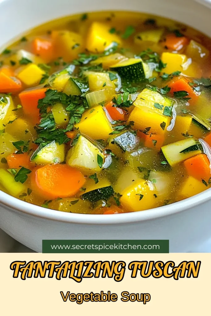 Looking for a nutritious meal? Try this delicious Tuscan vegetable soup recipe! Packed with vibrant veggies, this healthy vegetable soup combines chickpeas, zucchini, and spinach in a flavorful vegetable broth soup. Perfect for a cozy dinner or meal prep, this plant-based soup is both hearty and satisfying. Save this quick and easy recipe for your next cooking adventure! #TuscanVegetableSoup #HealthySoup #ChickpeaSoup #PlantBasedFood