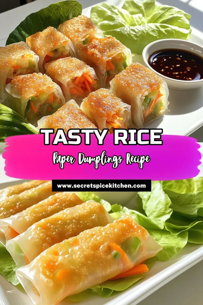 Discover the delicious world of Delightful Rice Paper Dumplings! These easy-to-make dumplings can be filled with shredded chicken or tofu and loaded with vibrant veggies for a healthy treat. Perfect for dipping in your favorite sauces, they make a fantastic appetizer or snack. Click through to explore the simple step-by-step recipe and impress your friends and family with this delightful dish! #RicePaperDumplings #HealthyRecipes #EasyCooking #YummySnacks