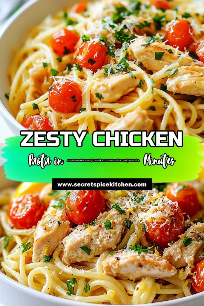 Discover the vibrant flavors of Zesty Chicken Scampi Pasta, an Easy Chicken Pasta Recipe perfect for a quick dinner. This Lemon Garlic Chicken Linguine combines tender chicken and fresh ingredients for an Italian Chicken Pasta Dish you'll love. Ready in just 30 minutes, it’s a meal that pleases everyone! Get cooking and impress your family tonight! Save this recipe for later! #ChickenScampi #PastaRecipes #QuickDinner #ItalianFood