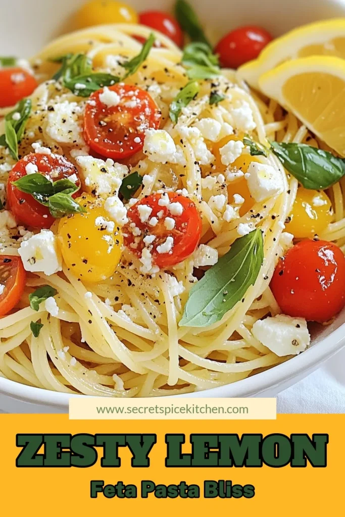 Discover the vibrant flavors of Lemon Feta Pasta, an easy Mediterranean pasta recipe perfect for any occasion. This zesty lemon pasta dish combines fresh cherry tomatoes, crumbled feta, and aromatic basil for a quick meal that delights the senses. In just 25 minutes, you can serve up this delicious Cherry Tomato Feta Pasta that's sure to impress family and friends. Try it today and add it to your meal rotation! #LemonFetaPasta #EasyPastaWithFeta #MediterraneanPastaRecipe #ZestyLemonPastaDish