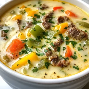 Philly Cheesesteak Soup Hearty and Flavorful Delight